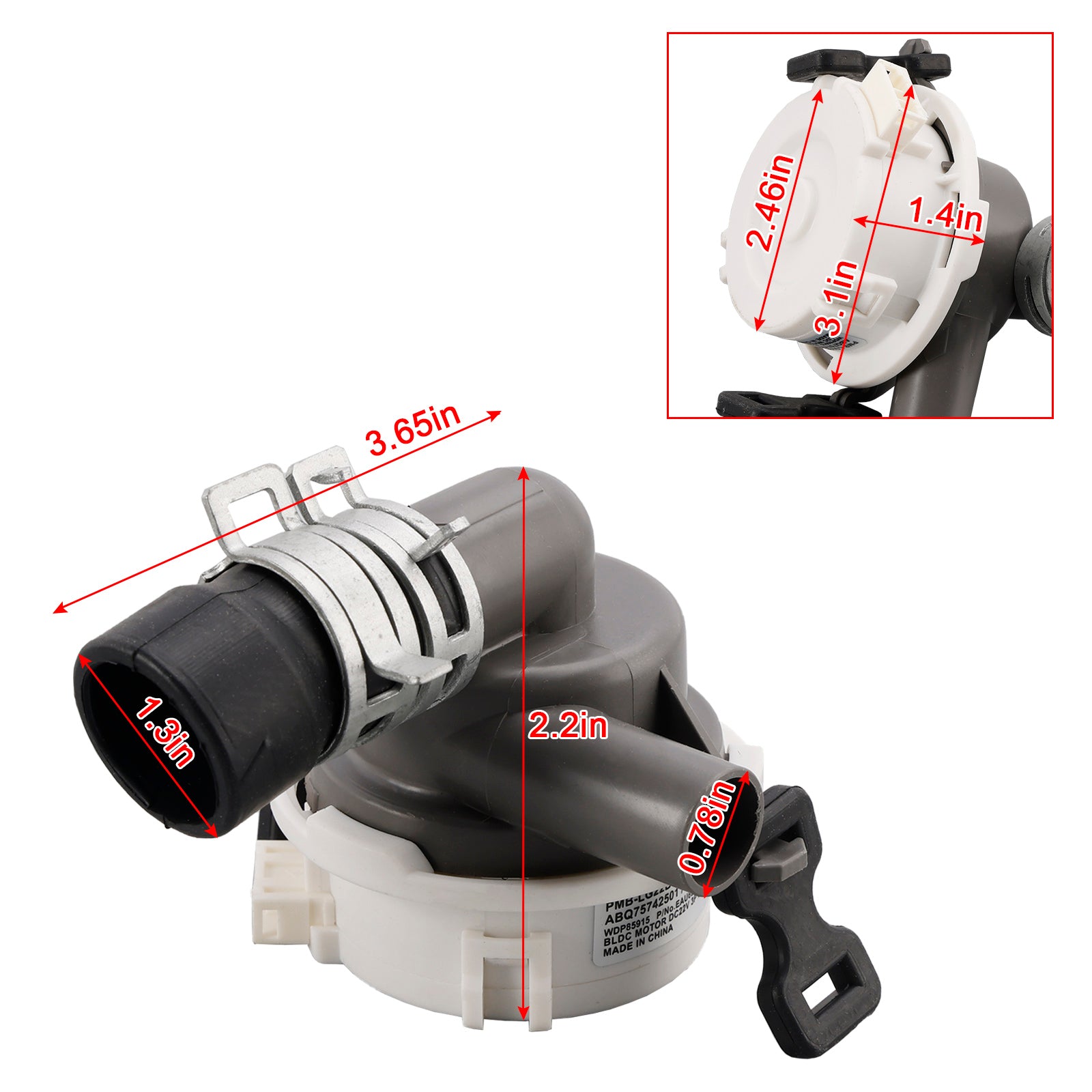 ABQ73503002 ABQ73503004 Assemblage de pompe à vidange pour lave-vaisselle pour lave-vaisselle LG