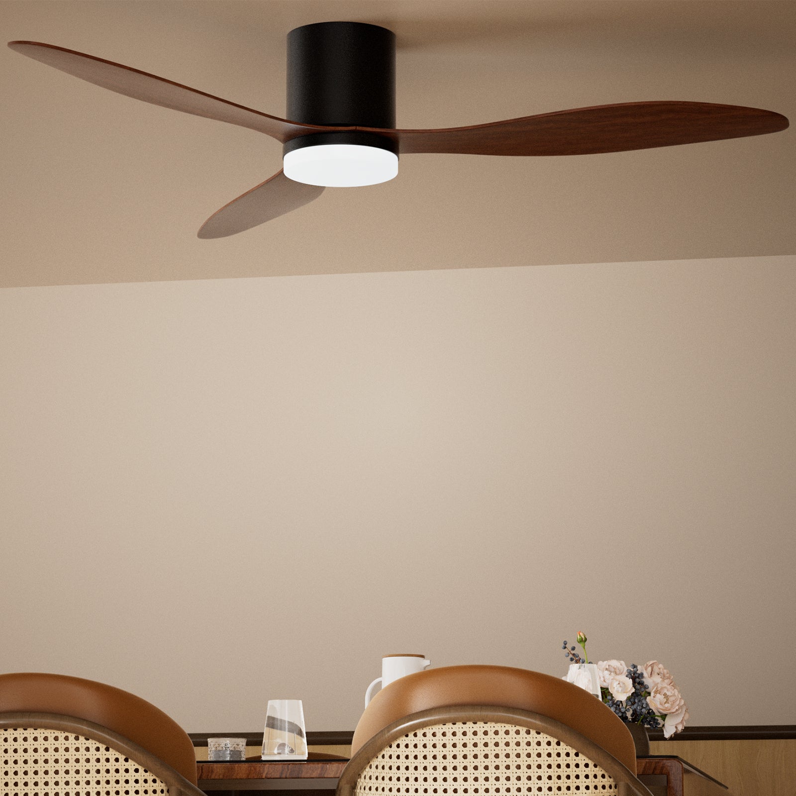 Dimmable LED DC Motor 52" Profile Ceiling Fan with Lights Remote/App Control