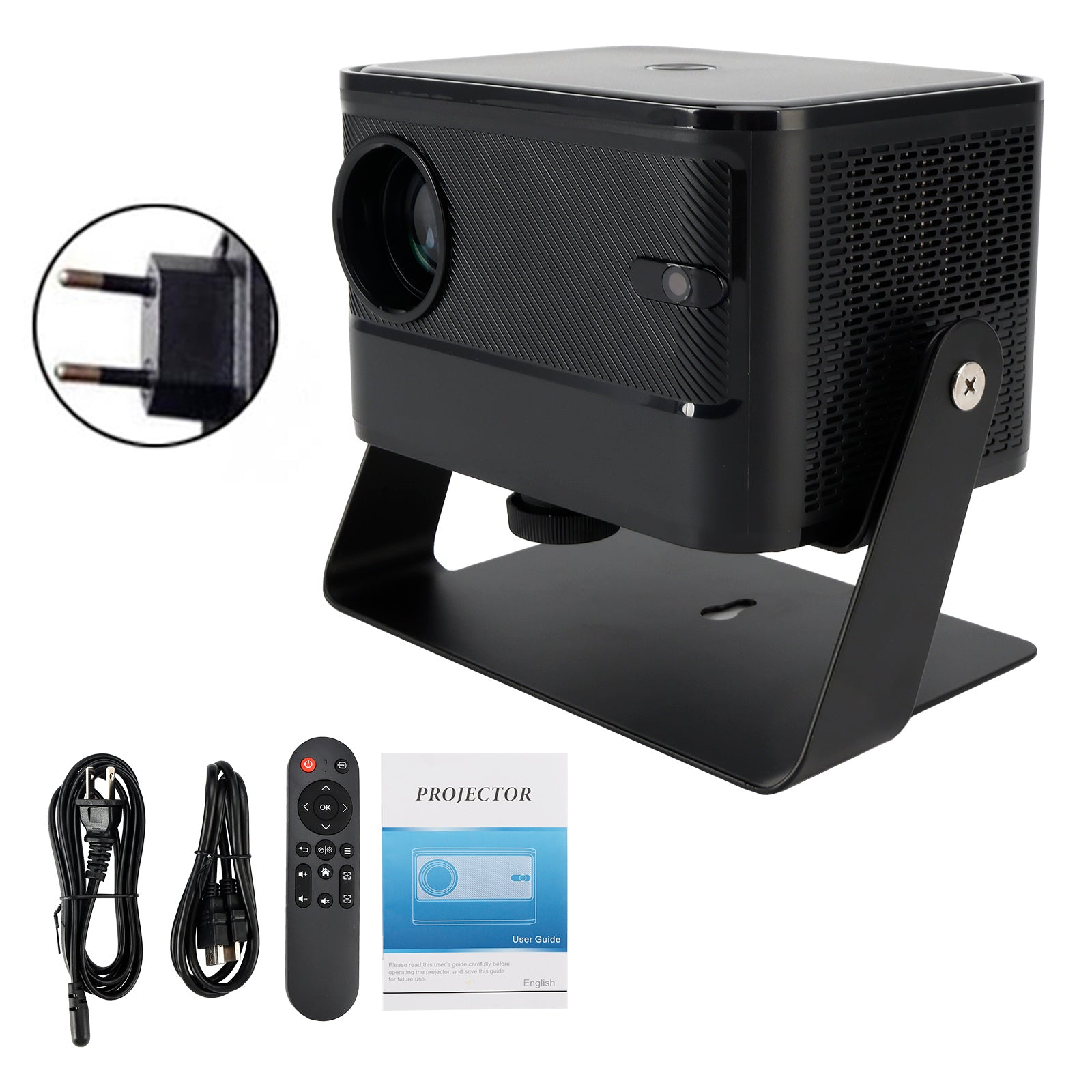 Proyector 4K, proyector inteligente Android para el hogar, sala de estar, dormitorio, voz inteligente, enfoque eléctrico, doble frecuencia, proyector de alta definición, UE