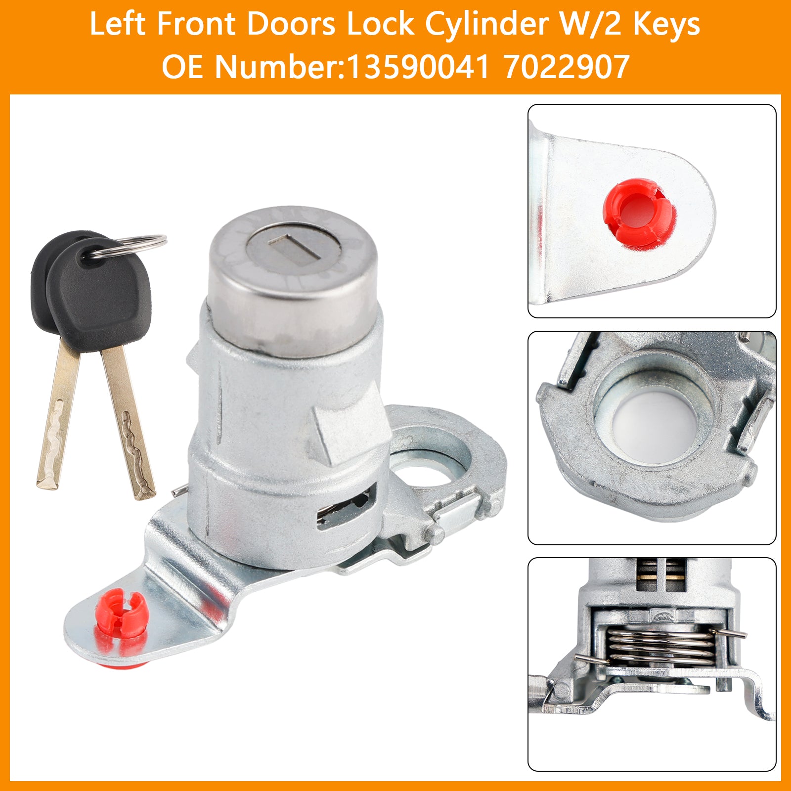 Portes avant gauche verrouiller le cylindre avec 2 touches 13590041 7022907 pour Chevy Camaro Tahoe