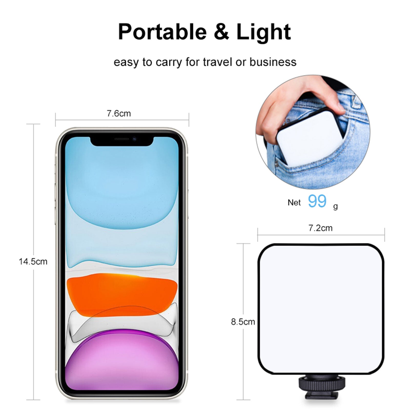 T64 RGB LED-videolicht Invullicht Videofotografie Full-Color Led-invullicht