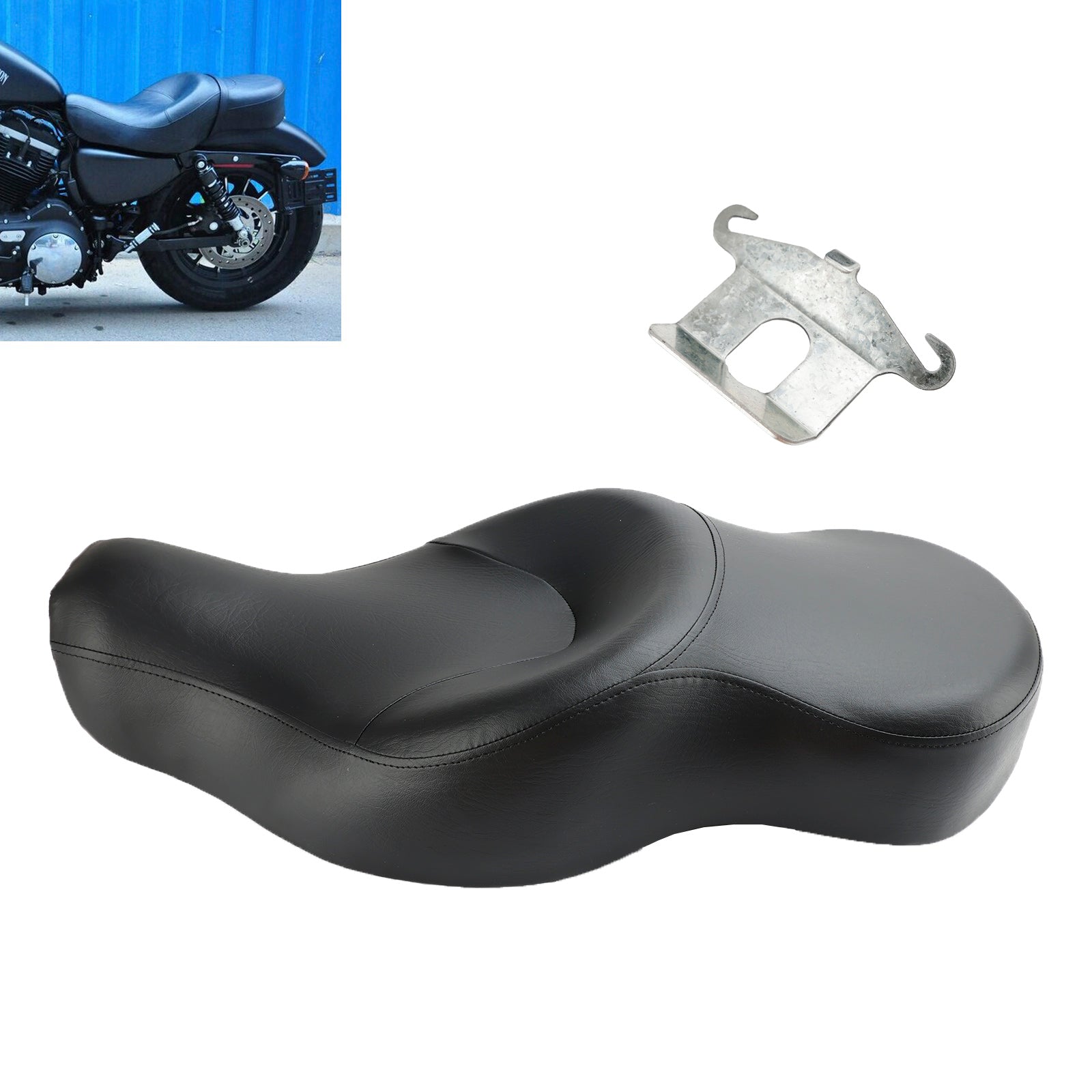 Davidson XL 1200R Roadster (EFI) 2007-2008, asiento negro para conductor&Pasajero para cuero