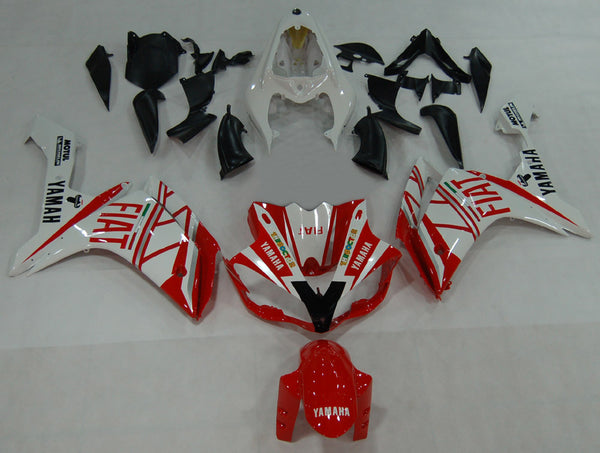 2007-2008 Yamaha YZF-R1 Red White FIAT Racing Fairings Generic