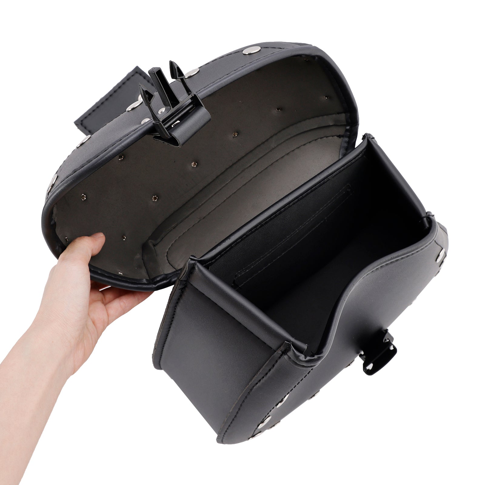 Universal Saddlebag Slagera Storage Tail Bagage PU Bagage Black 22L para motocicleta