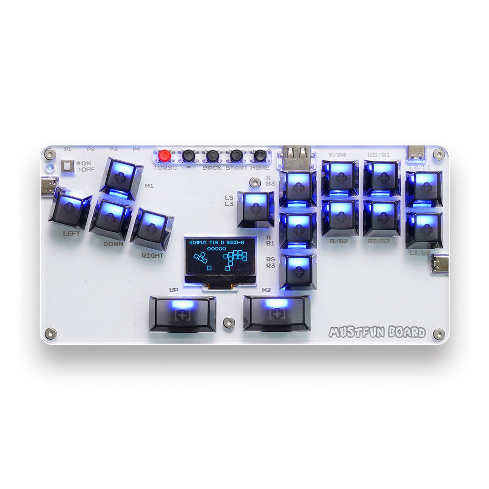 Mustfun hitbox Mini Stickless Controller vhodný pre PC/PS3/PS4/Switch atď.