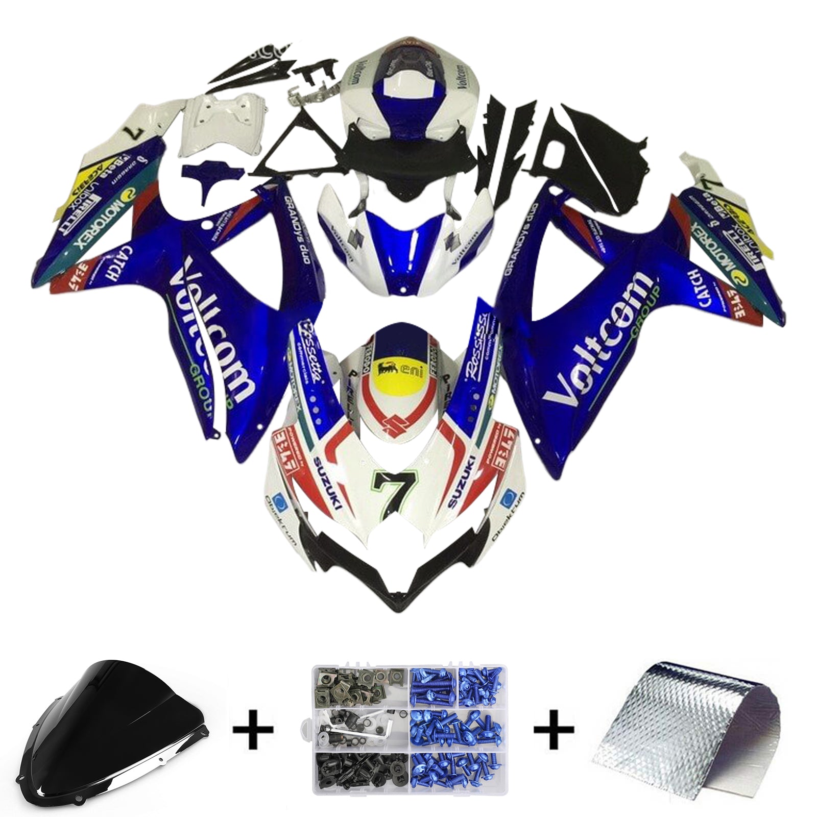 2008-2010 Suzuki GSXR 600/750 K8 Injeksjon Fairing Kit karosseri plast abs ABS