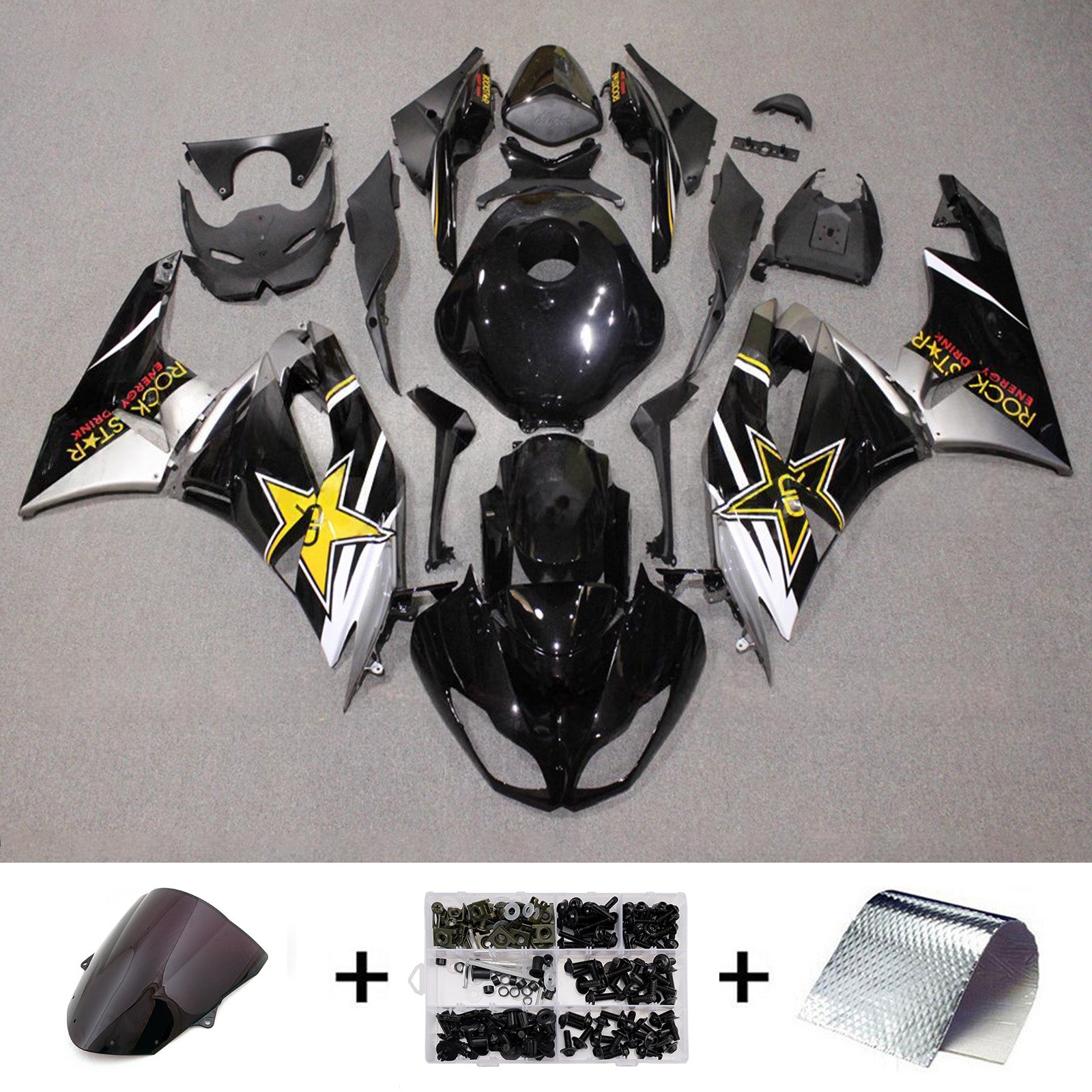 Injection Fairing Kit Bodywork Plastic ABS fit For Kawasaki ZX6R 636 2009-2012