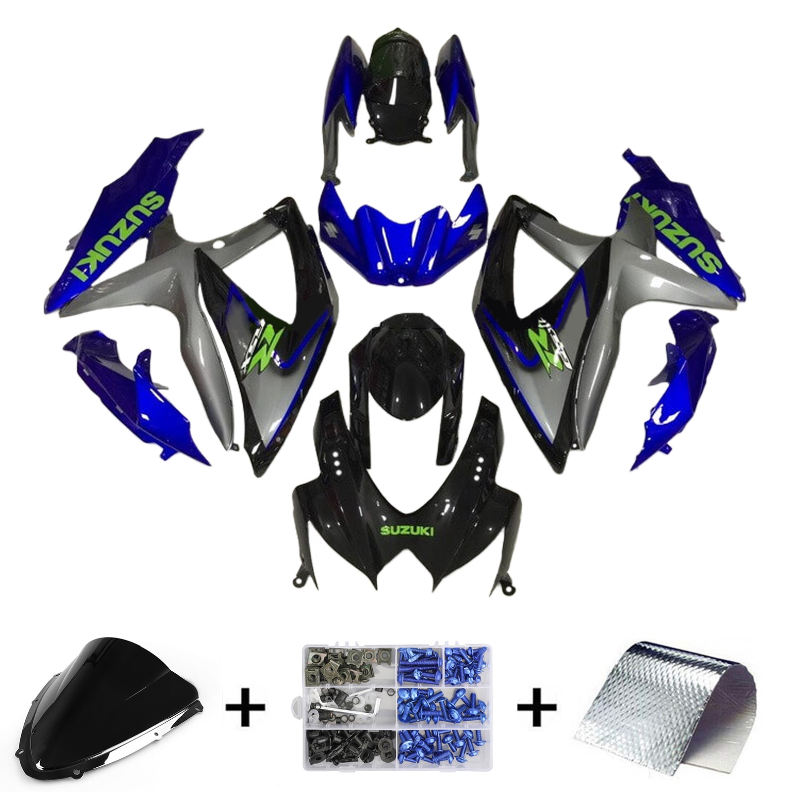 2008-2010 Suzuki GSXR 600/750 K8 Injeksjon Fairing Kit karosseri plast abs ABS