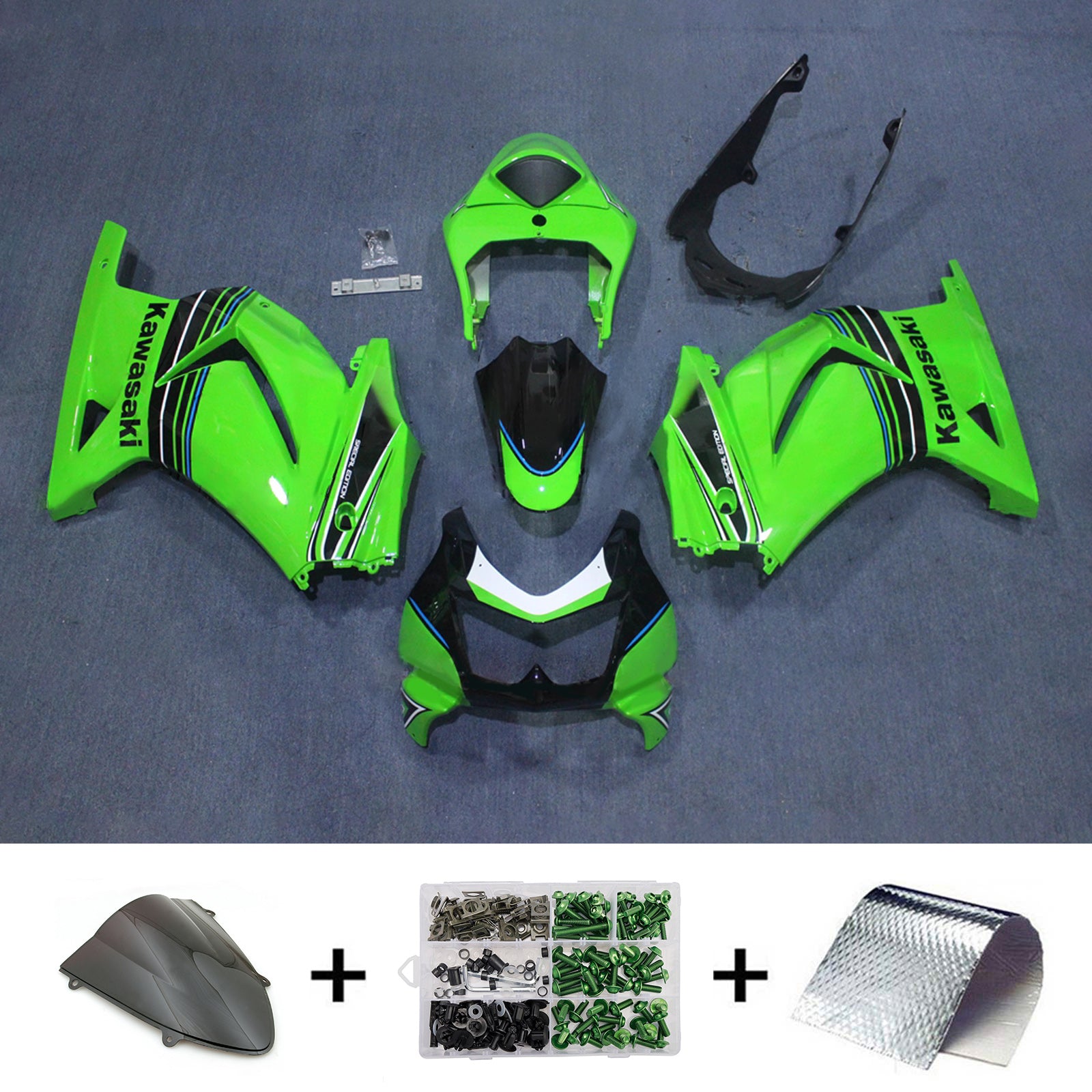 Kit carena iniezione carrozzeria in plastica ABS adatta per Kawasaki EX250 Ninja250R 2008-2012