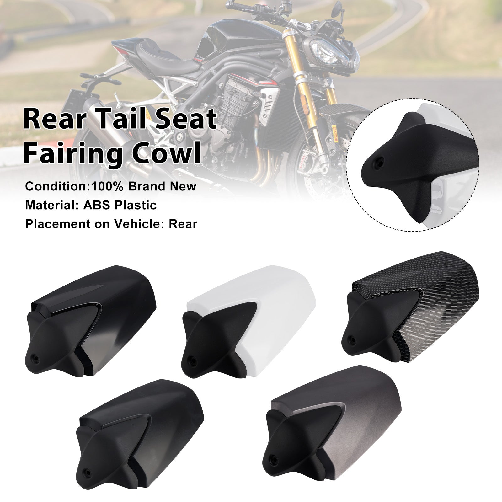 Couvercle de carénage de siège arrière pour Speed Triple 2021 RS 2024 – 1200