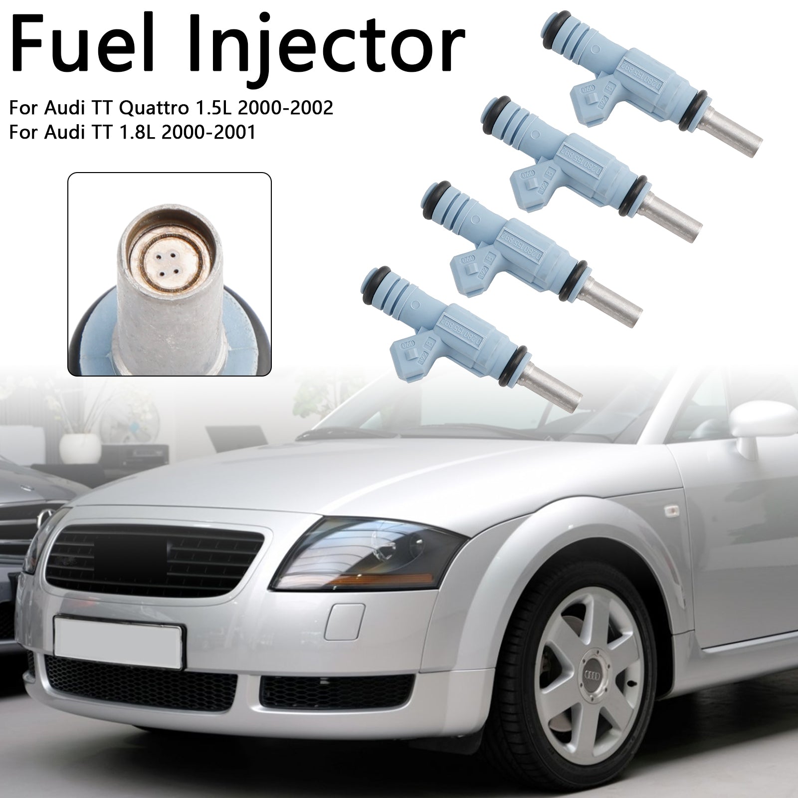 4PCS Fuel Injector 0280155892 Fit Audi TT Quattro 1.5L 2000-2002 0280155893