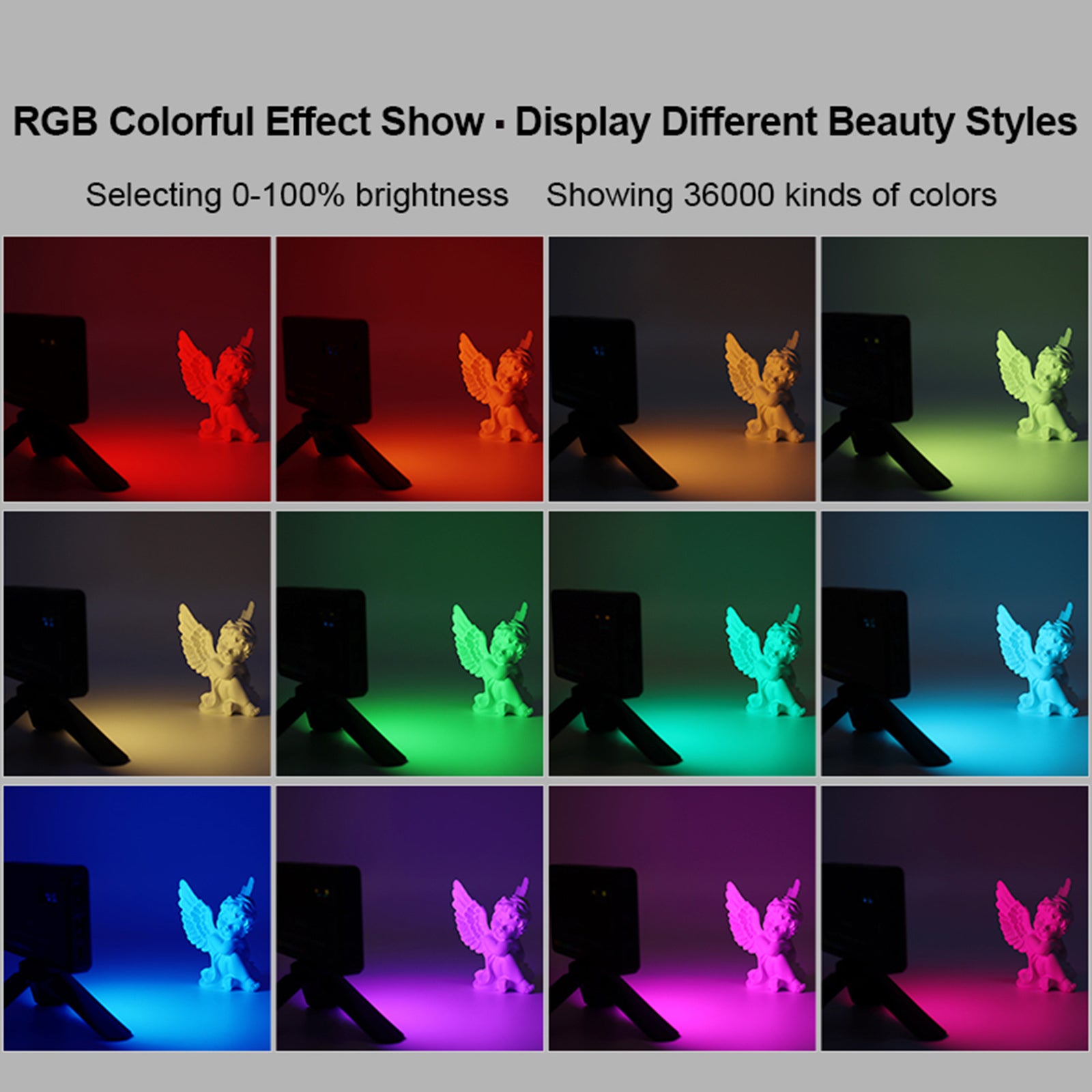 W140 RGB LED-videolampa fyllnadsljus videokamera mobiltelefon live skönhet utomhus