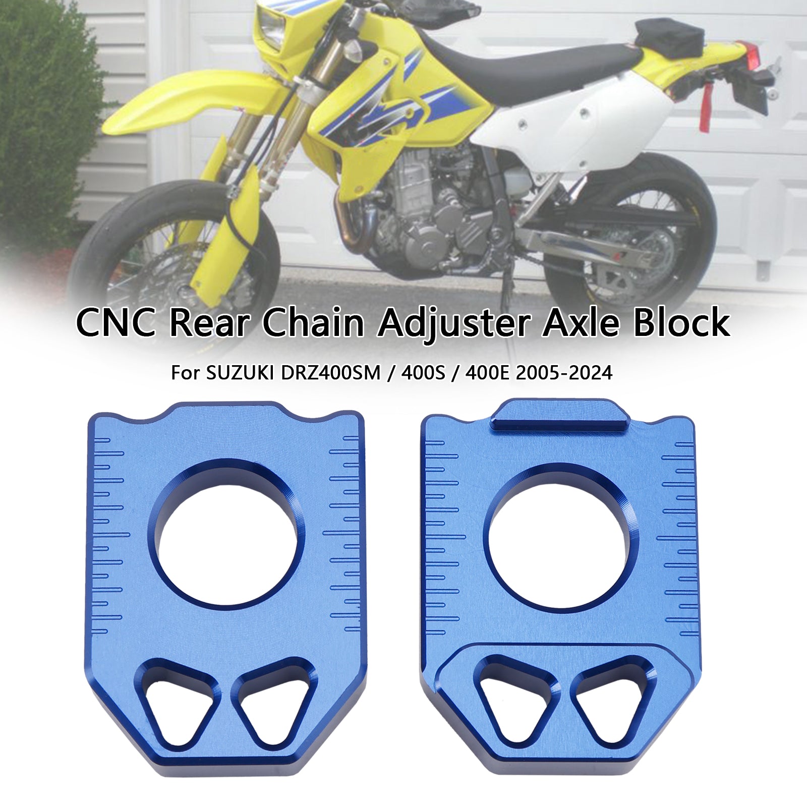 2005-2024 SUZUKI DRZ400SM 400S 400E CNC Achterkettingspanner Asblok