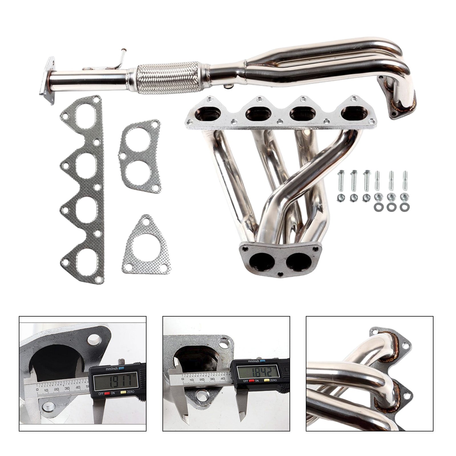 Steel Manifold Exhaust Racing Header Stainless Fit Honda Prelude 2.2L 1993-1996