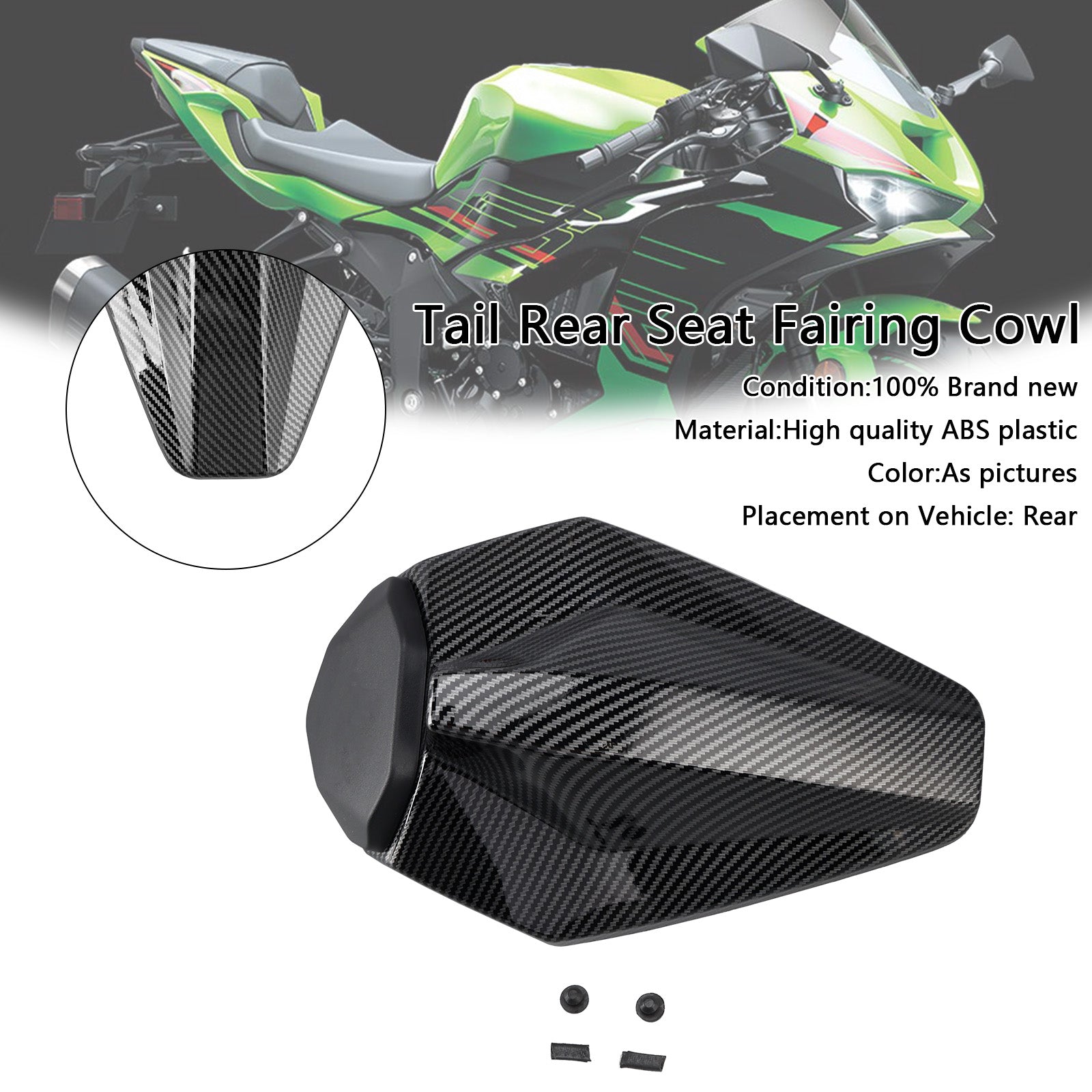 2019-2025 Kawasaki ZX6R ZX-6R Racing tail Baksätes kåpa