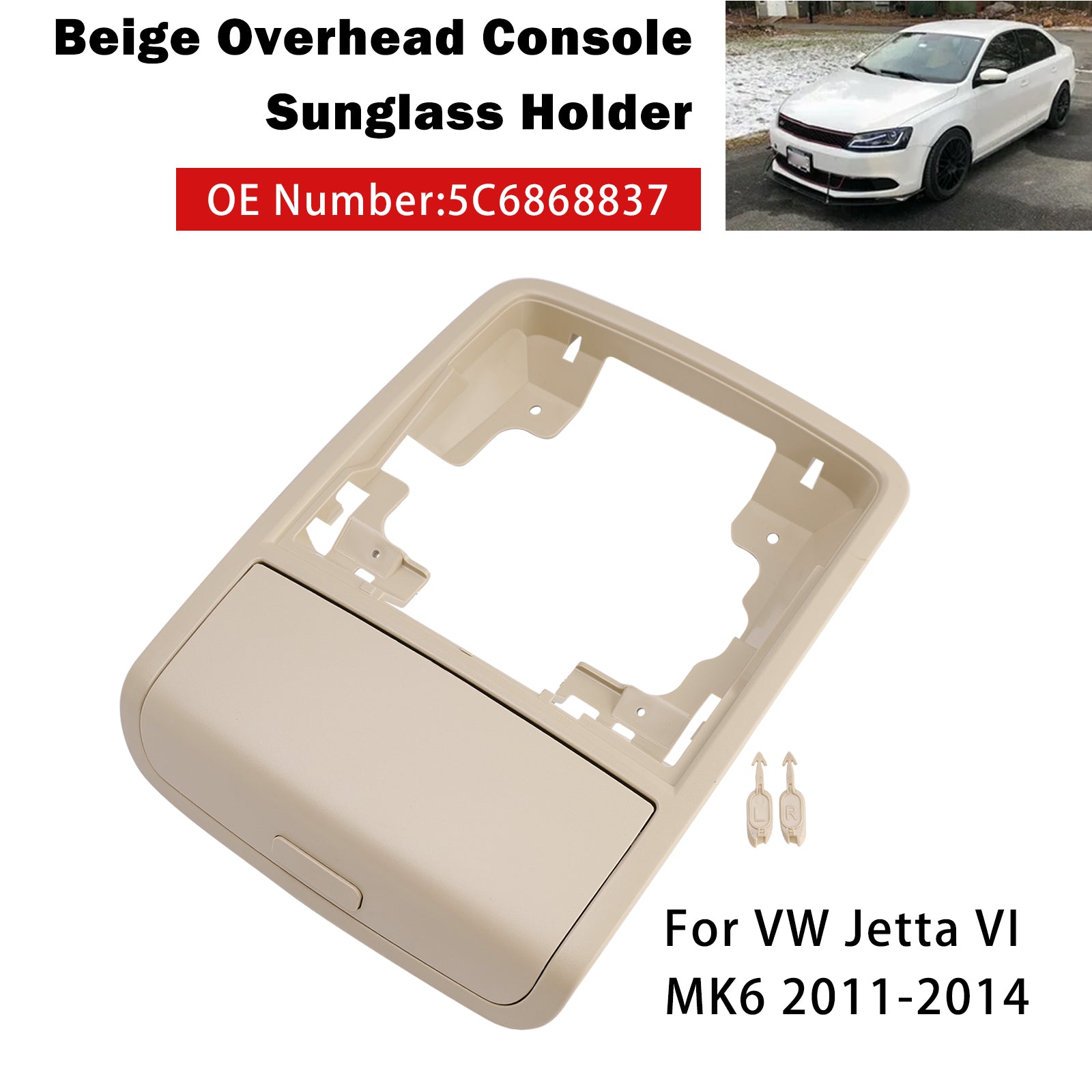 Overhead Console Sunglass Holder 5C6868837 For VW Jetta VI MK6 2011-2014