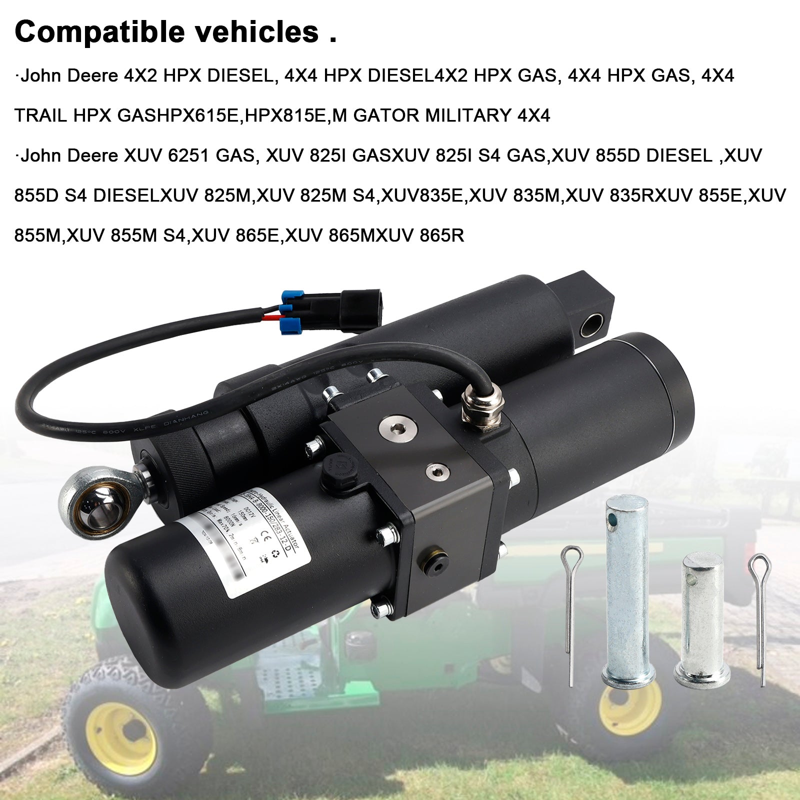 AM145903 AUC15043 Actuador de elevación eléctrica Gator Cargo Box para John Deere HPX XUV