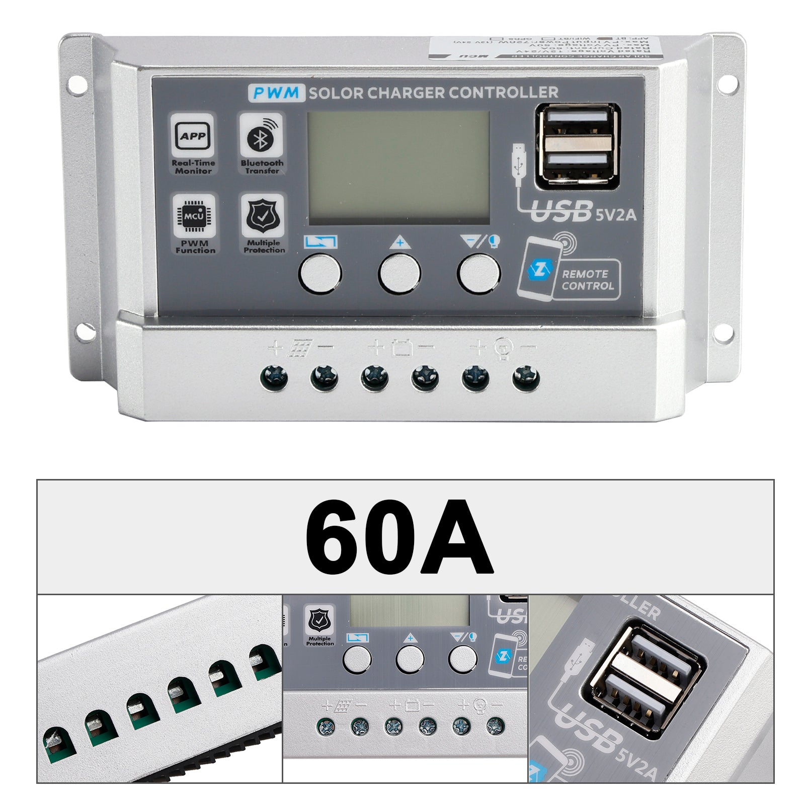 10A-60A PWM zonnecontroller Mobiele APP Intelligente bediening zonnecontroller