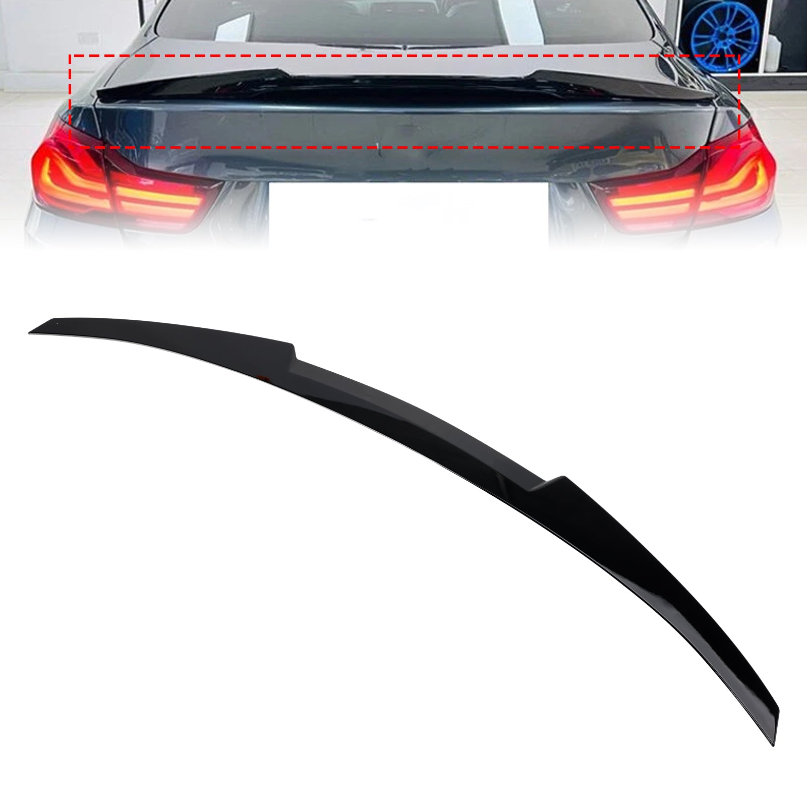 2014-2020 BMW 4 Series F36 4DR Coupe M4 Style Gloss Black Rear Boot Spoiler