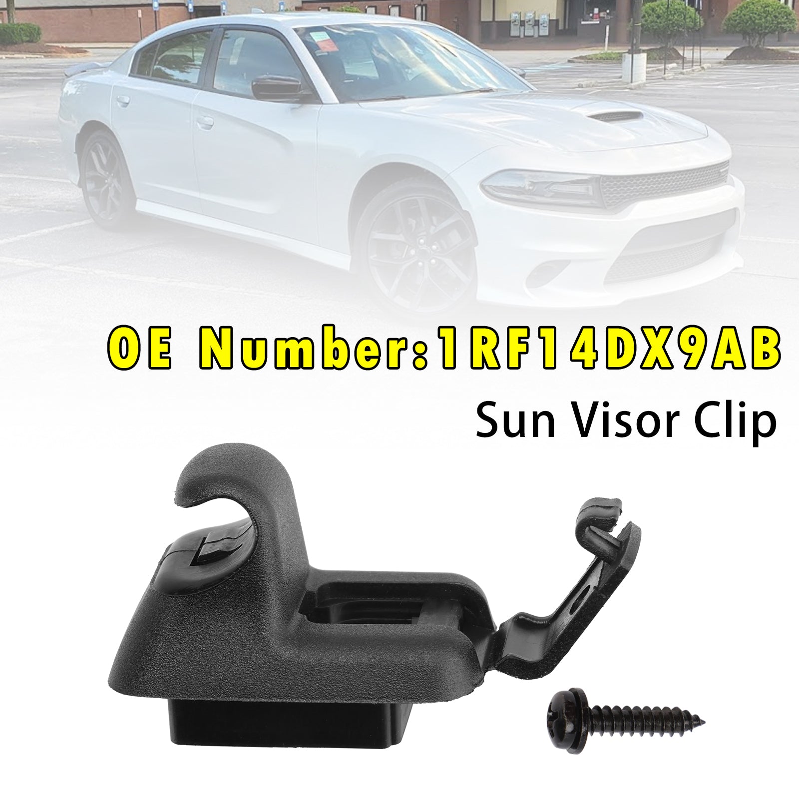Black Sun Visor Clip 1RF14DX9AB Fit For Chrysler 300 Dodge Charger 2011-2020