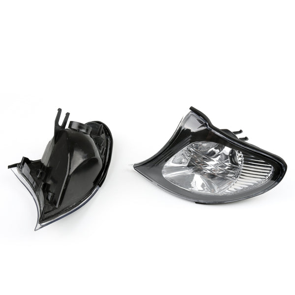 Areyourshop Corner Lights - Crystal Clear W/ Smoke Trim Fit For 02-05 BMW E46 3-Series 4Dr Euro