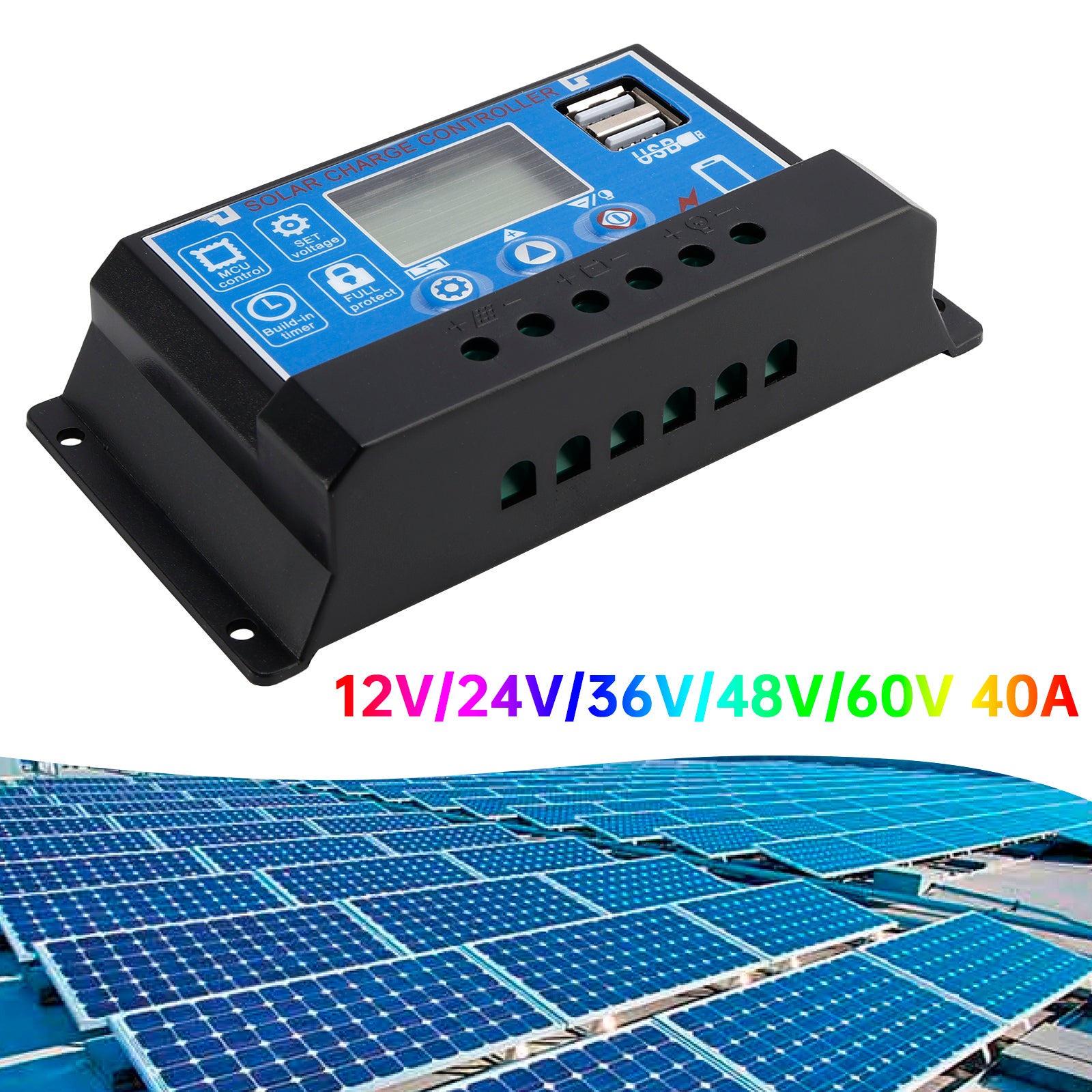 12V-60V PWM Solar Controller Weergave huidige zonne-straatverlichting Controle 0V Start