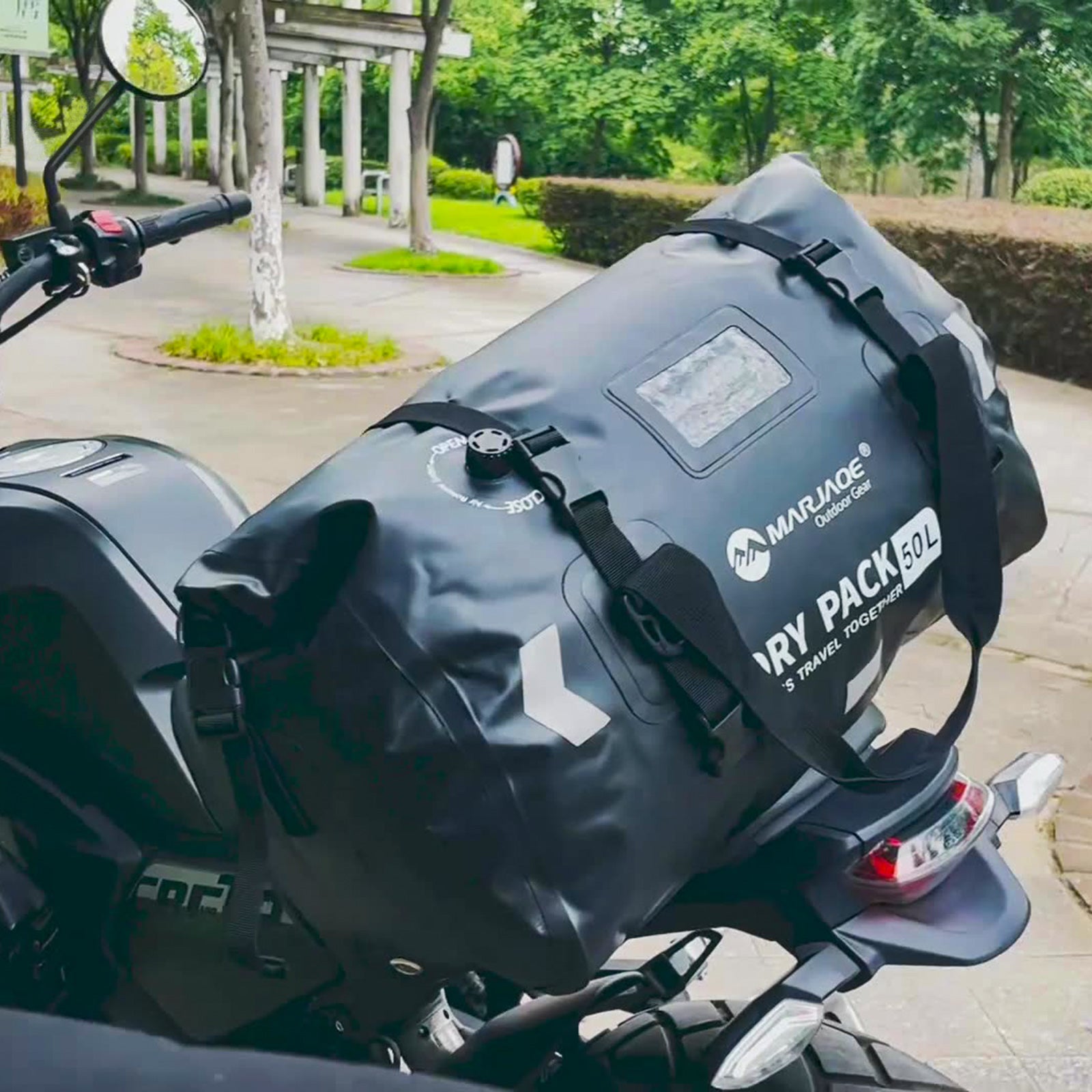 Sac de rangement de rangement latéral universel sac à rangement Pu 50L pour moto jaune