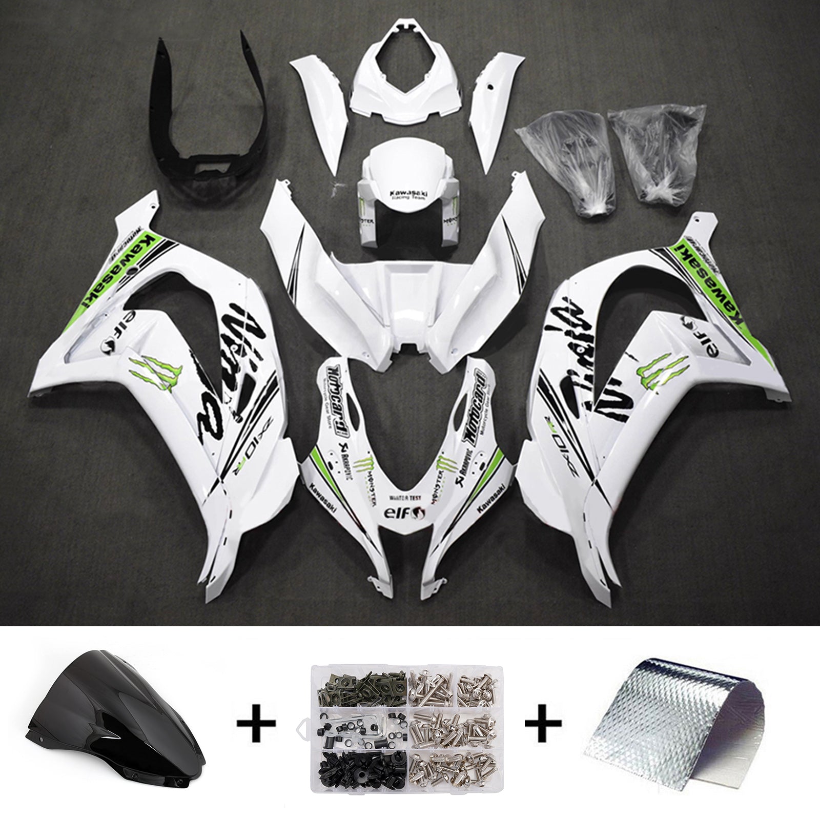 Injection Fairing Kit Bodywork Plastic ABS fit For Kawasaki ZX10R 2016-2020