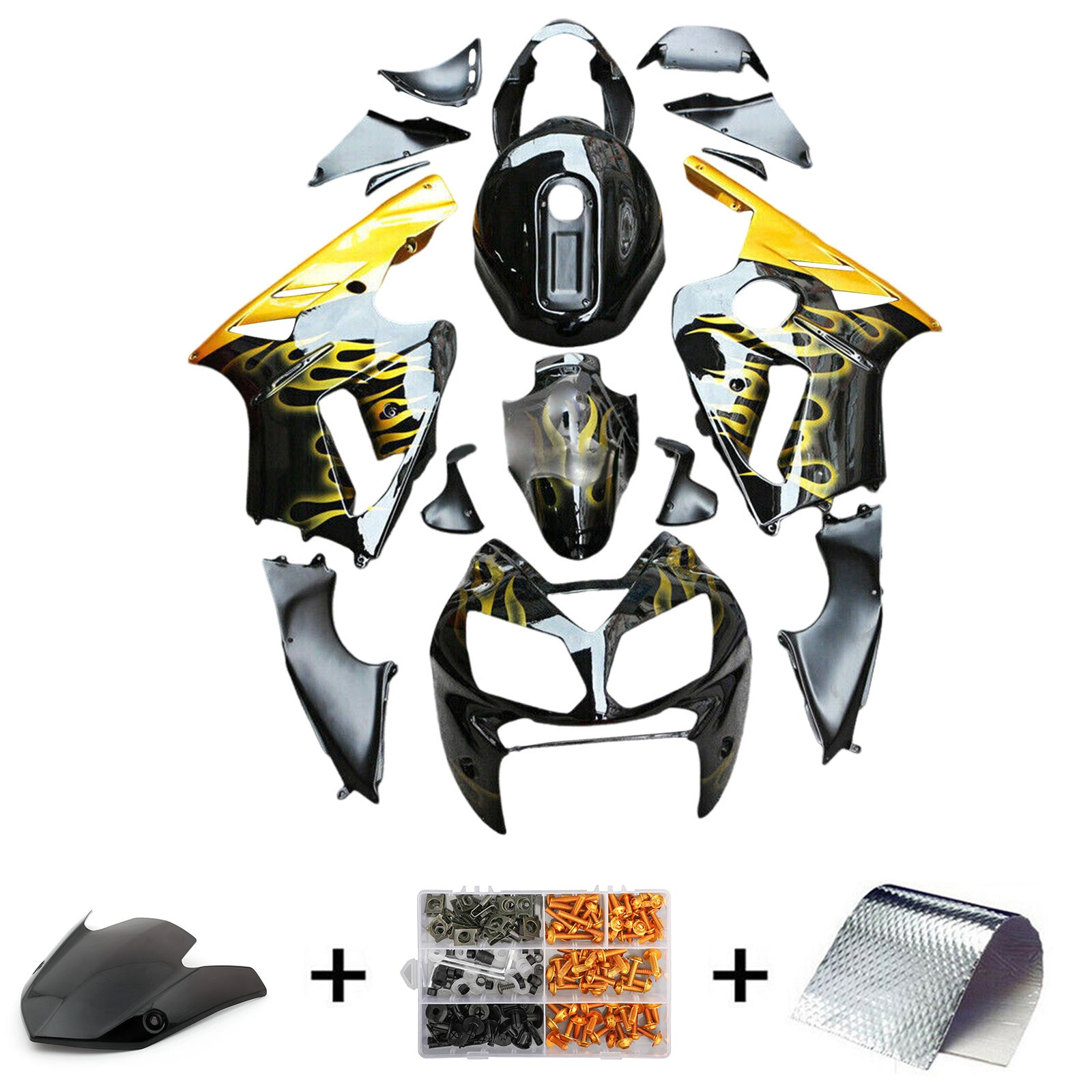 2002-2005 KAWASAKI ZX12R Injektionsmässa Kit Bodywork Plastic ABS