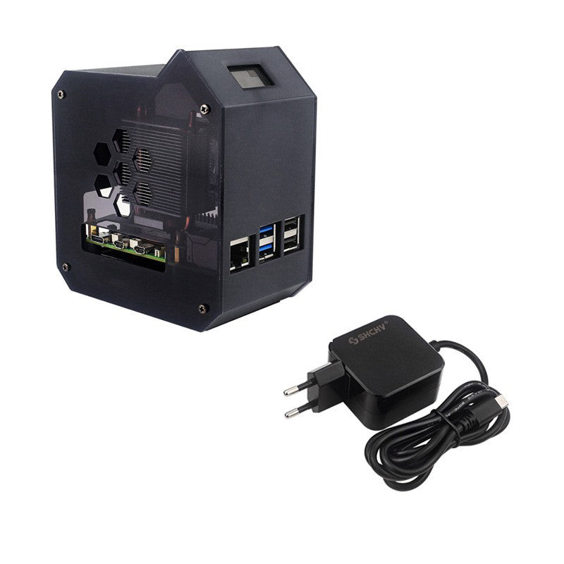 Raspberry Pi 5 Vertikal Tower Fan Set med 0,96 tum OLED SCREEN RADIATOR SCAL