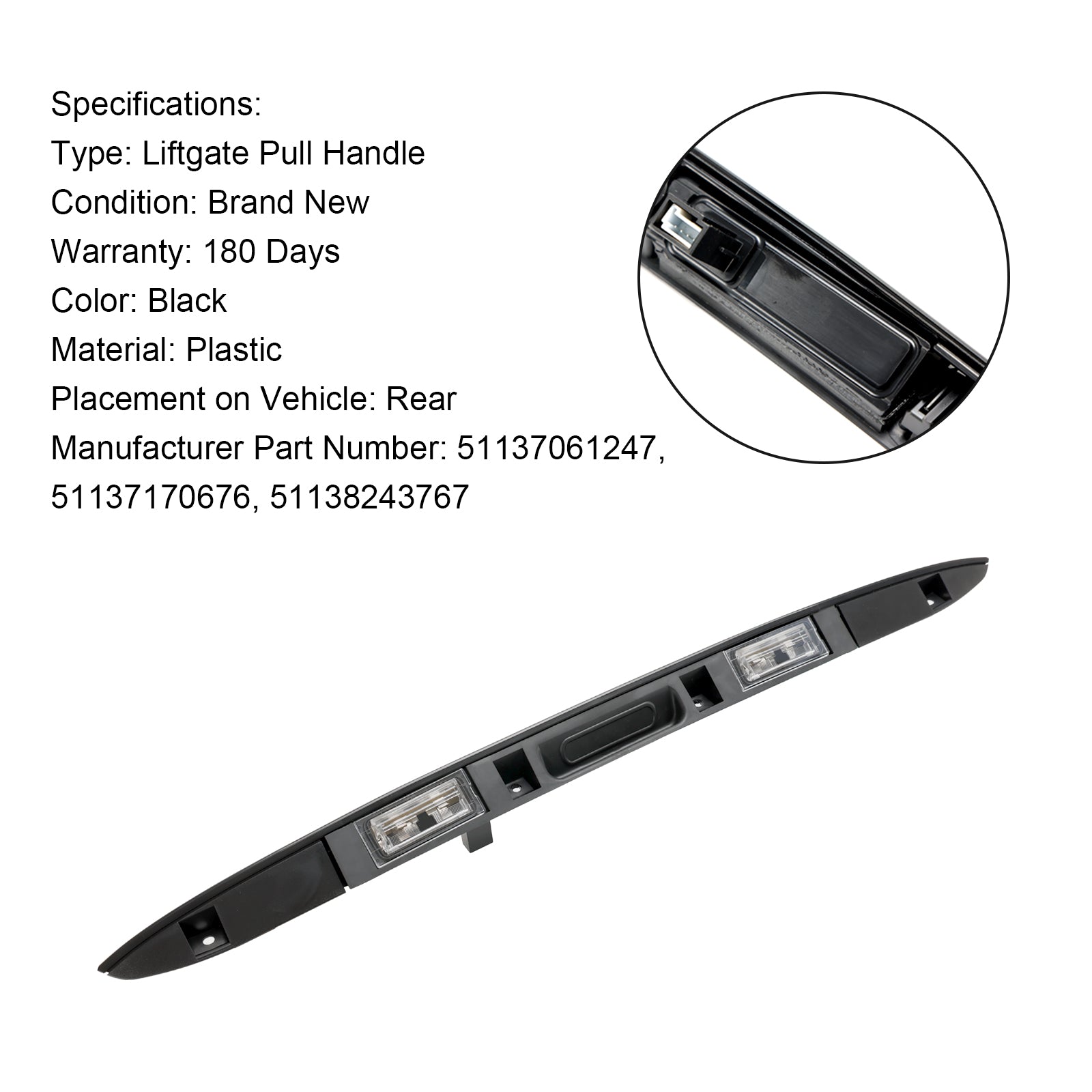 2001-2006 BMW X5 E53 Kofferdeksel Kentekengreep Met Sleutelknop 51137170676