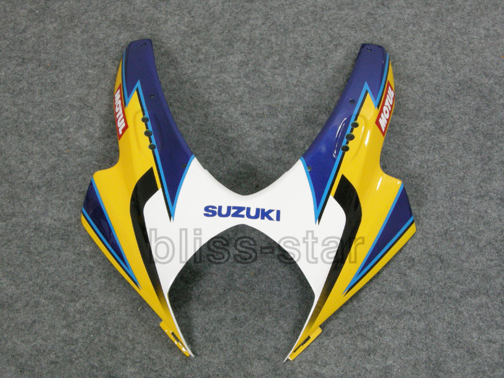 Suzuki GSXR 1000 Jaune 2007-2008 & Carénages de course Alstare bleus génériques