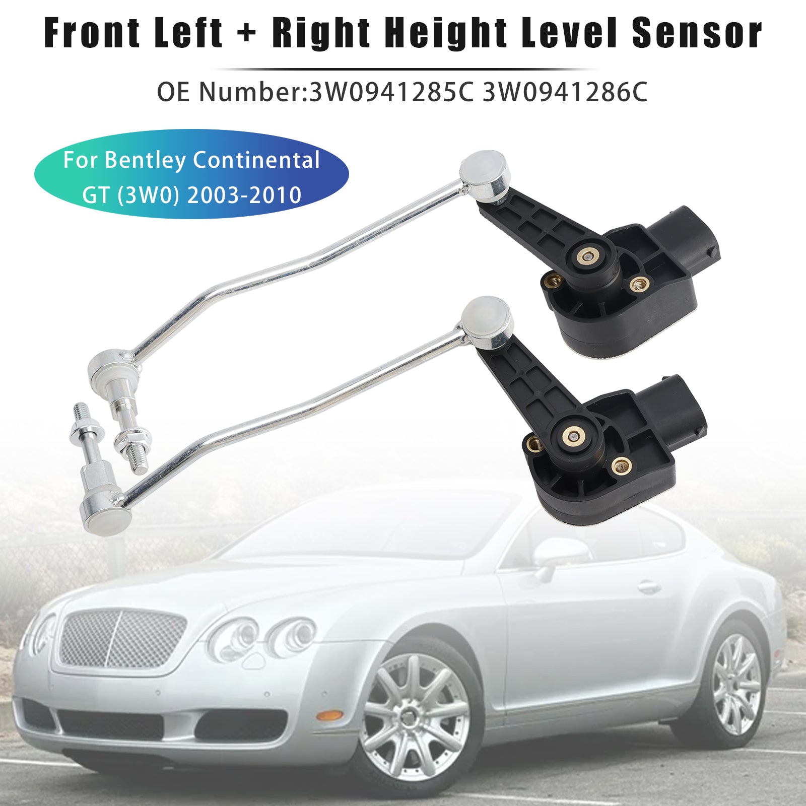 2003-2010 Bentley Continental GT (3W0) Front Left & Right Height Level Sensor 3W0941285C