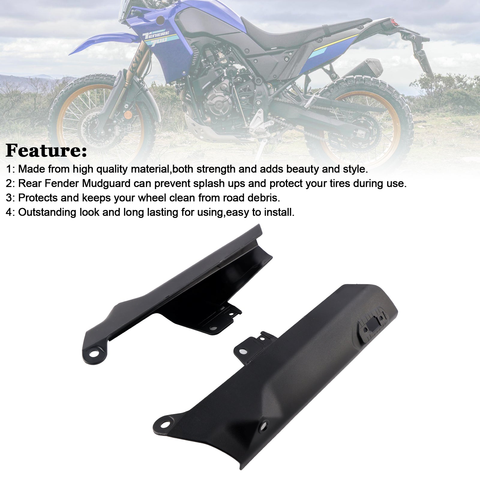 2019-2024 Yamaha Tenere 700 Frente Fender Painel Lateral Protetor de Protetor