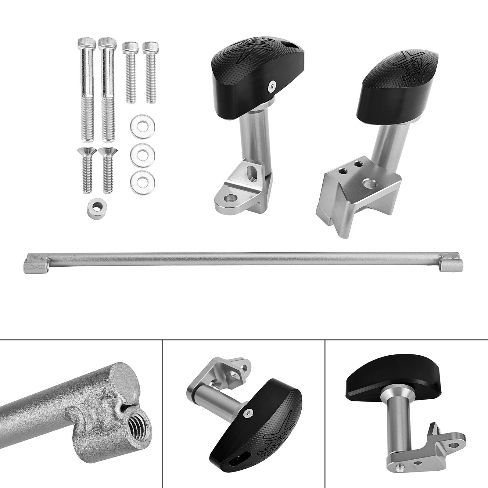 Statormotorreglage CNC Protector Pad Silver för Suzuki GSXR1300 Hayabusa 08-20