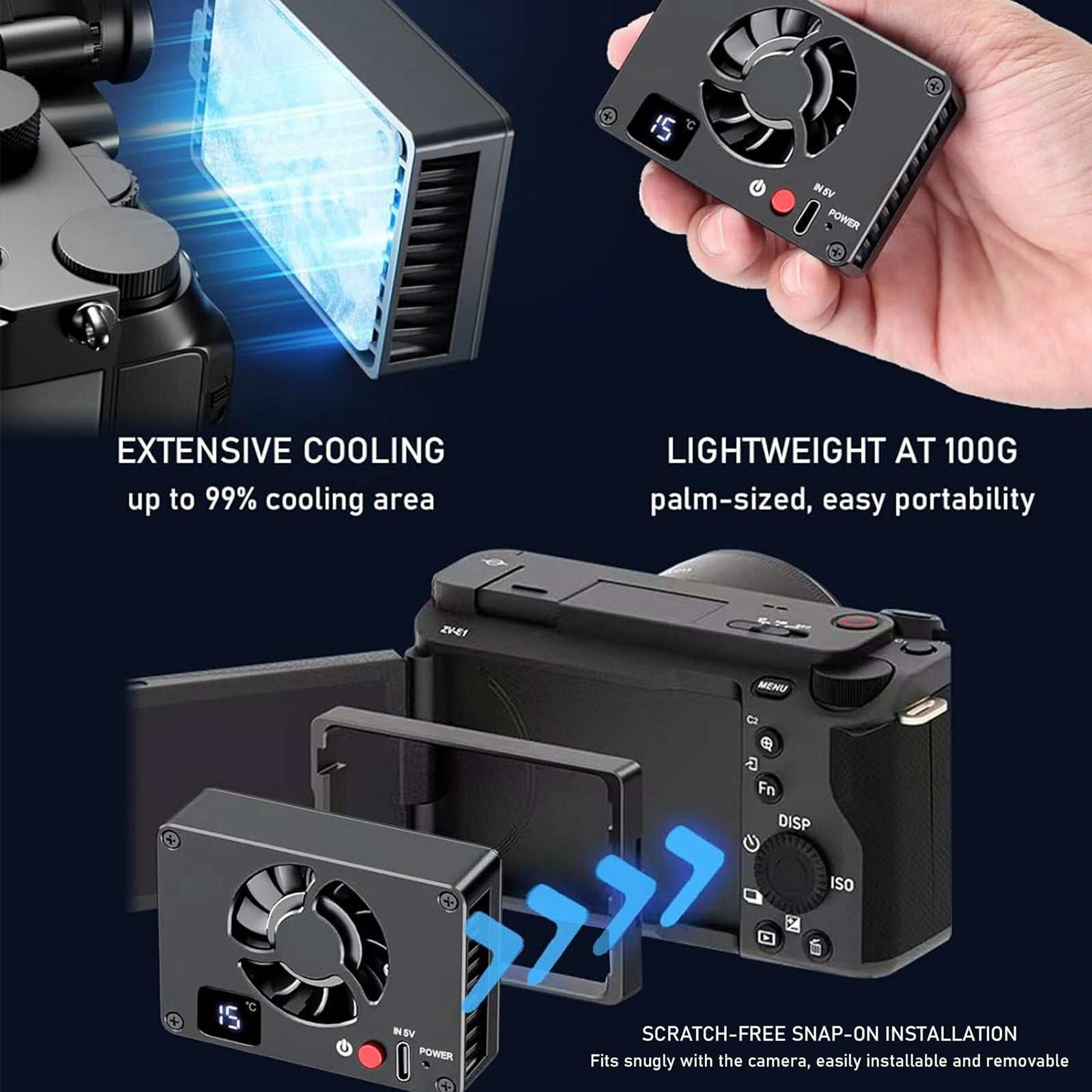 Kylkamera Kamera Radiator Temperaturkontroll Skärm Display Camera Live Radiator