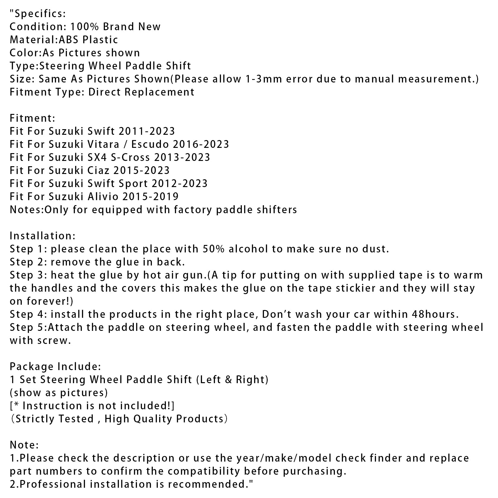 Predĺženie radenia volantu pre Suzuki Swift Vitara