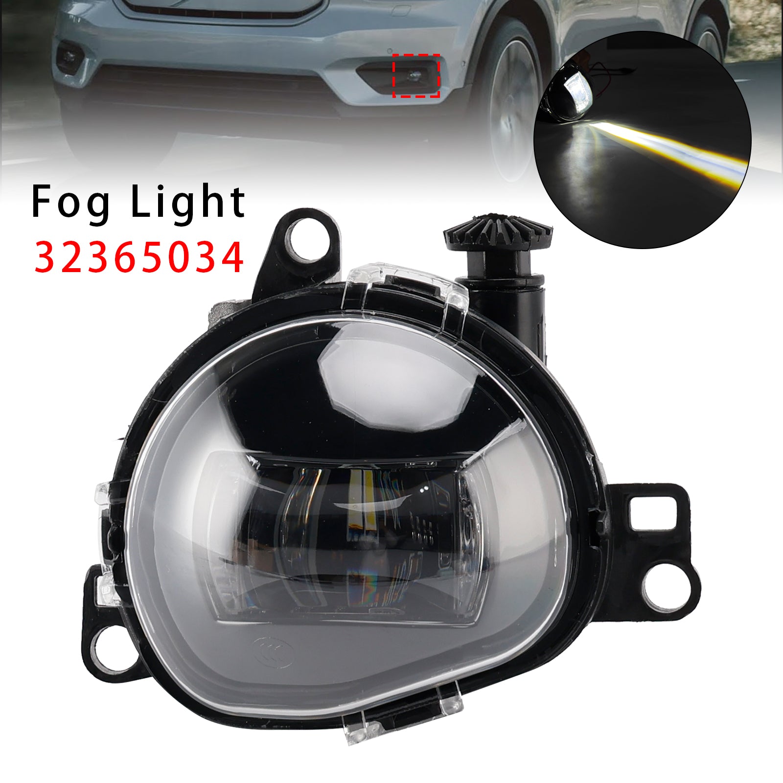 Left Front Fog Light Lamp For Volvo C40 S90 V90 XC40 2017-2024 32365034