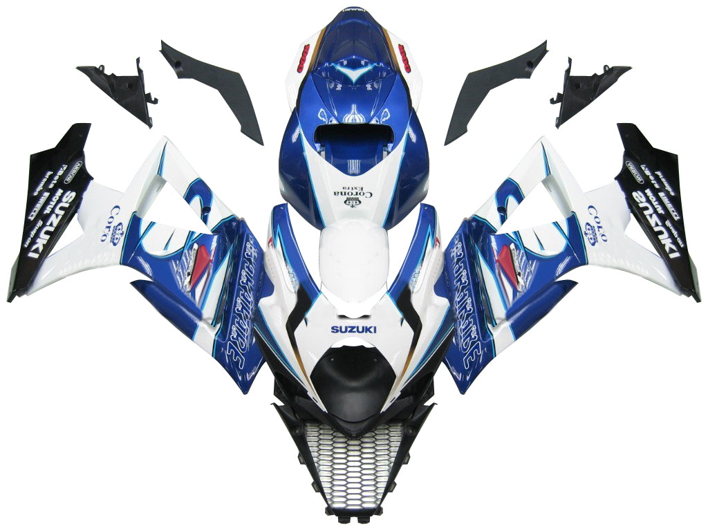 2007-2008 Suzuki GSXR 1000 Blanc Blue Blue Alstare Corona Racing Fairings générique