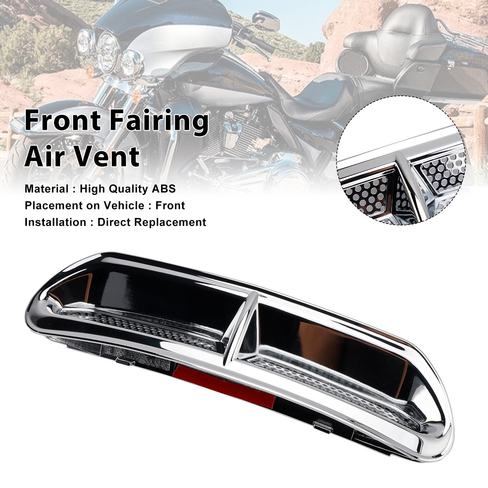 Front Fairing Air Vent Trim For Touring Street Glide Electra Glide 2014-2024