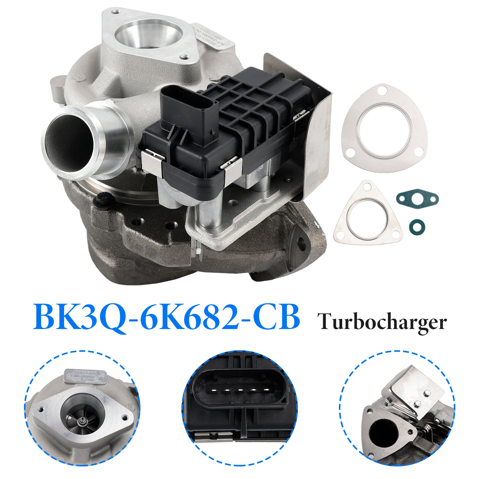 BK3Q-6K682-CB 787556-0016 Turbocharger For Transit 410 430 460 470 Euro5 from 2010-On