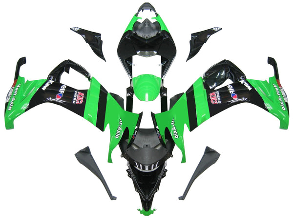 2008-2010 Kawasaki ZX10R Green Black Racing Fairings Generic