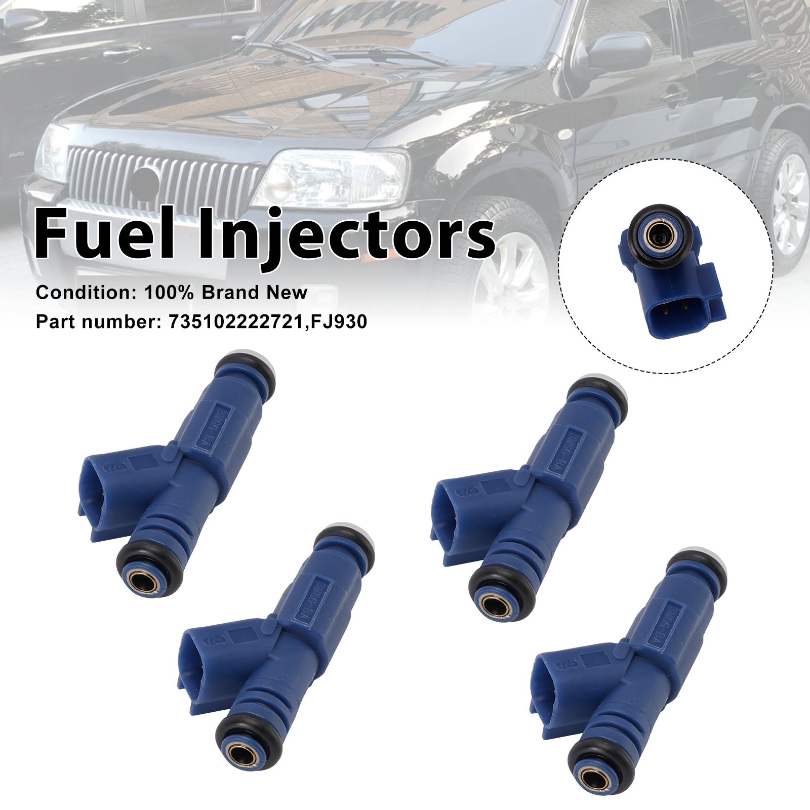 4PC FJ930 Fuel Injectors 735102222721 For Mercury Mariner Ford Mazda Tribute