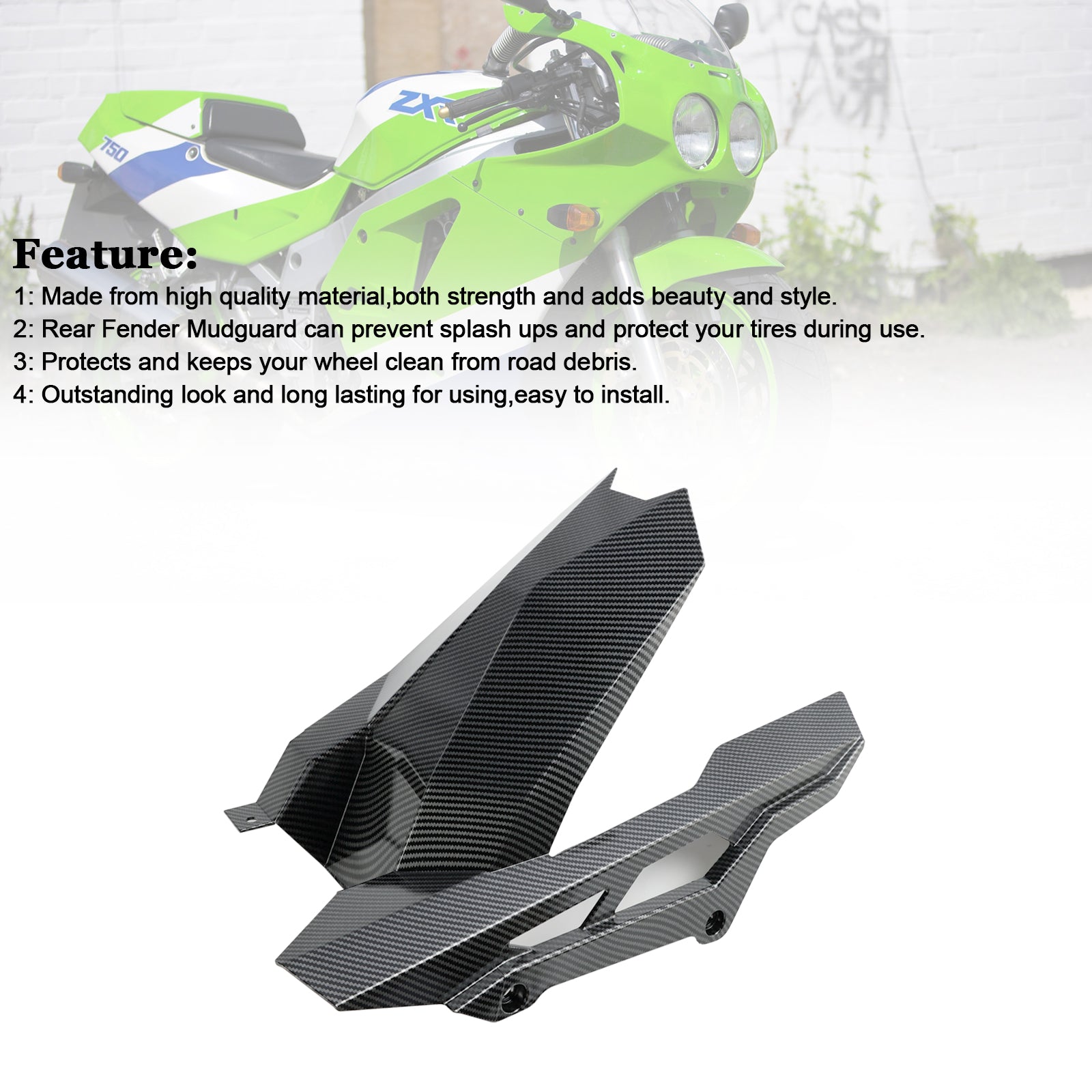 2023-2024 Kawasaki ZX-4R achterspatbord spatbord kuipkuip