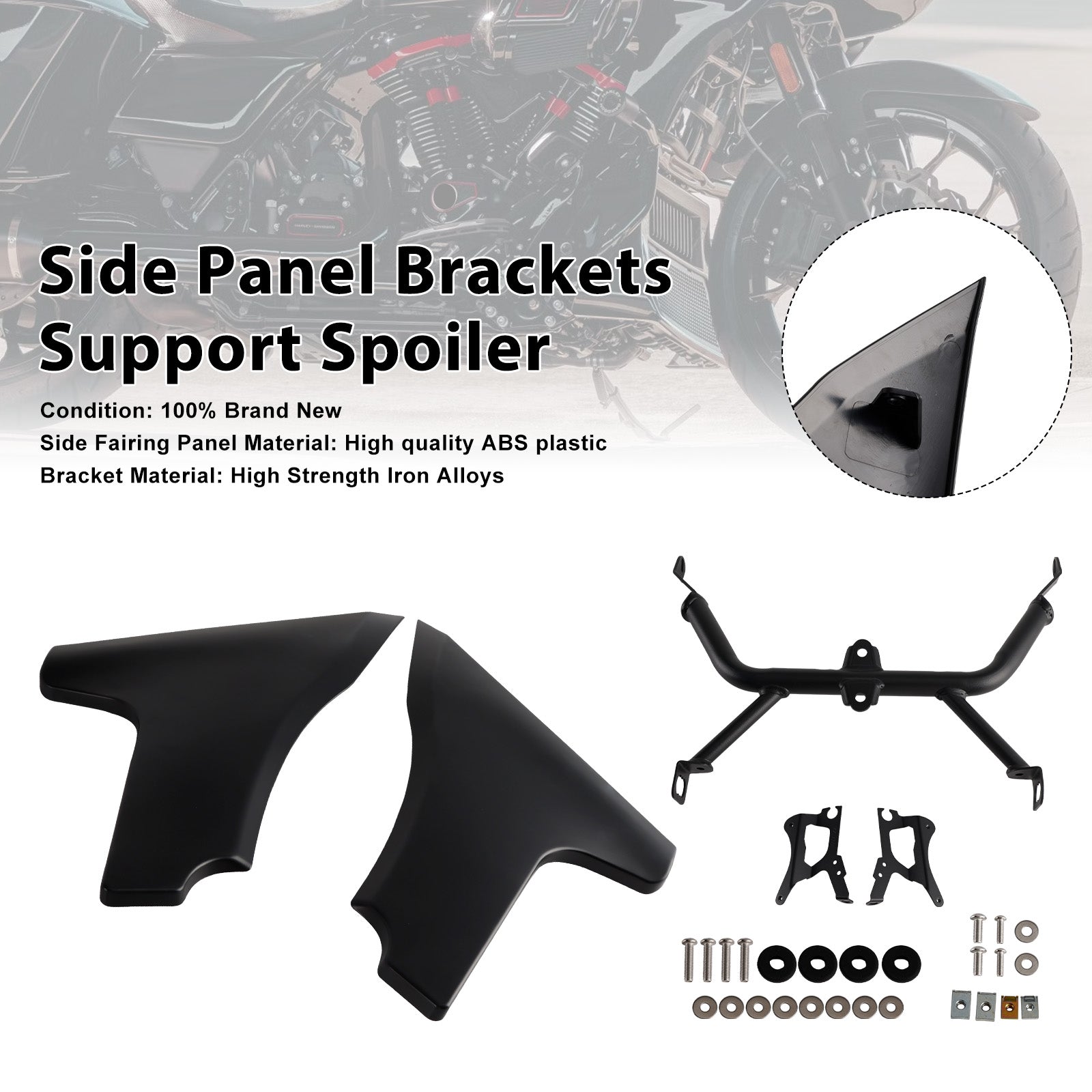 Supports de panneau latéral de mise à niveau Harley CVO Road Glide à partir de 2024, becquet de support