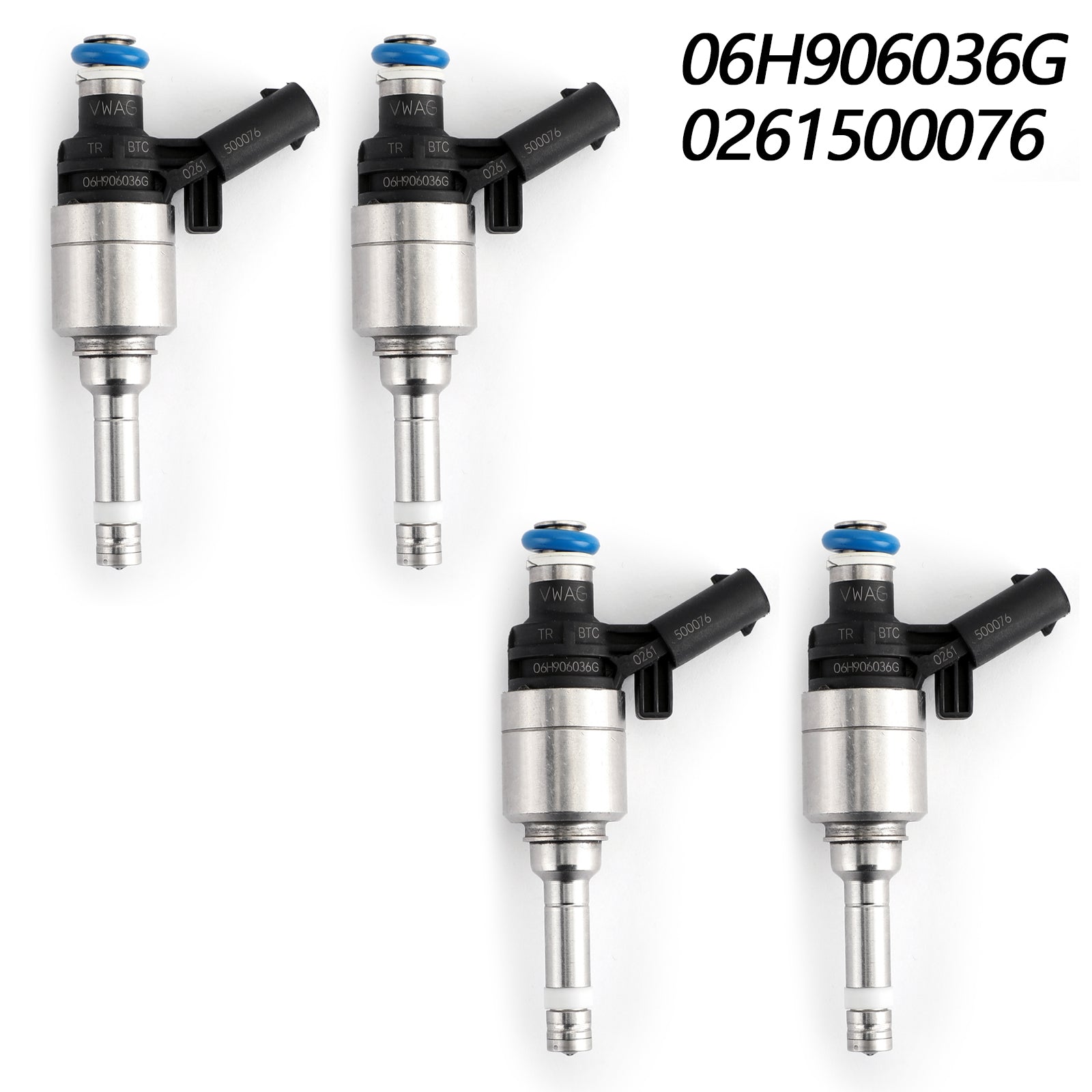 06H906036G 4pcs Fuel Injectors For Audi A4 A3 A5 TT VW T5 Eos CC 2.0L Turbo 0261500076