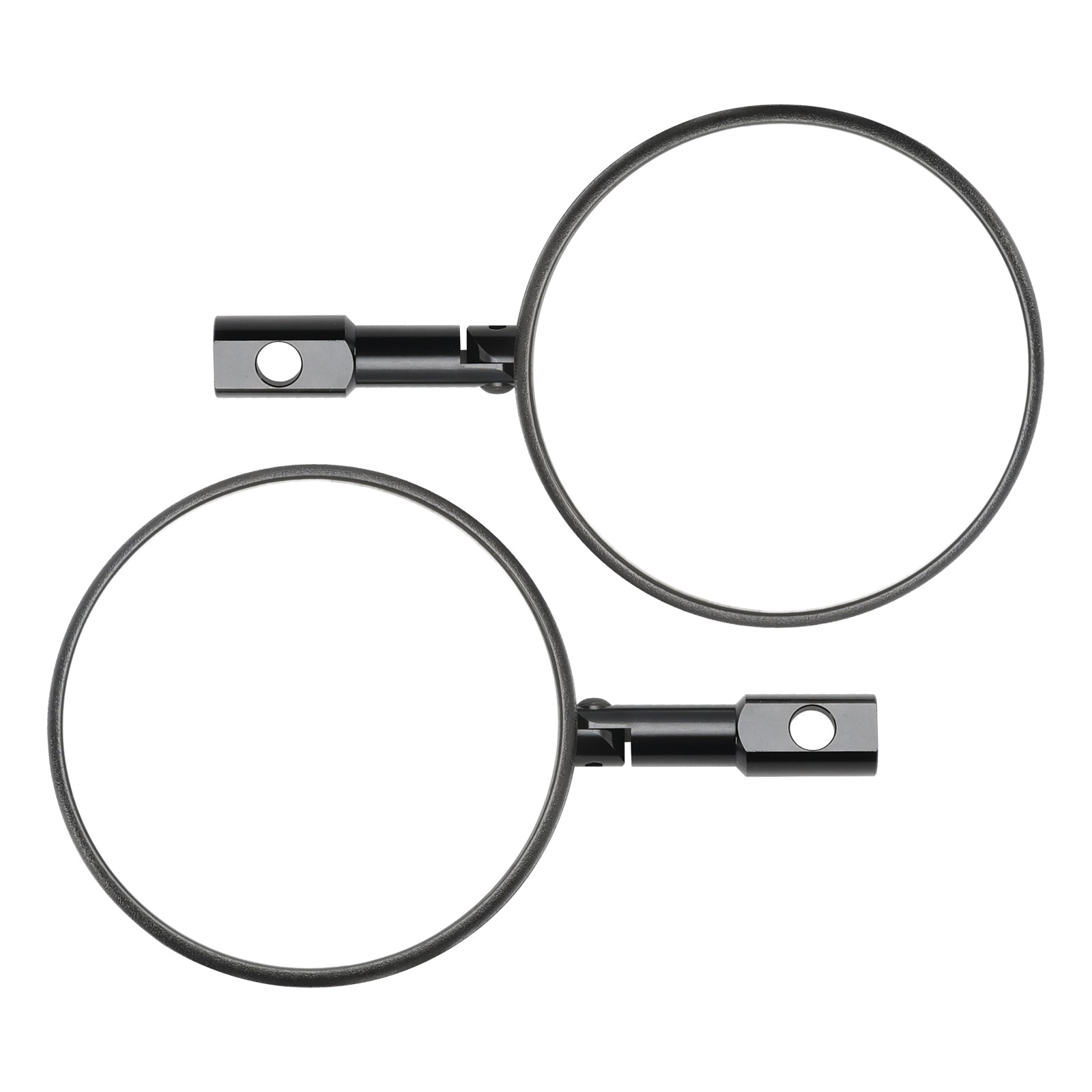 BLACK ROUND PAIR HANDLEBAR MIRRORS SUPERBIKE SUPERMOTO BAR END MIRROR M8 M10
