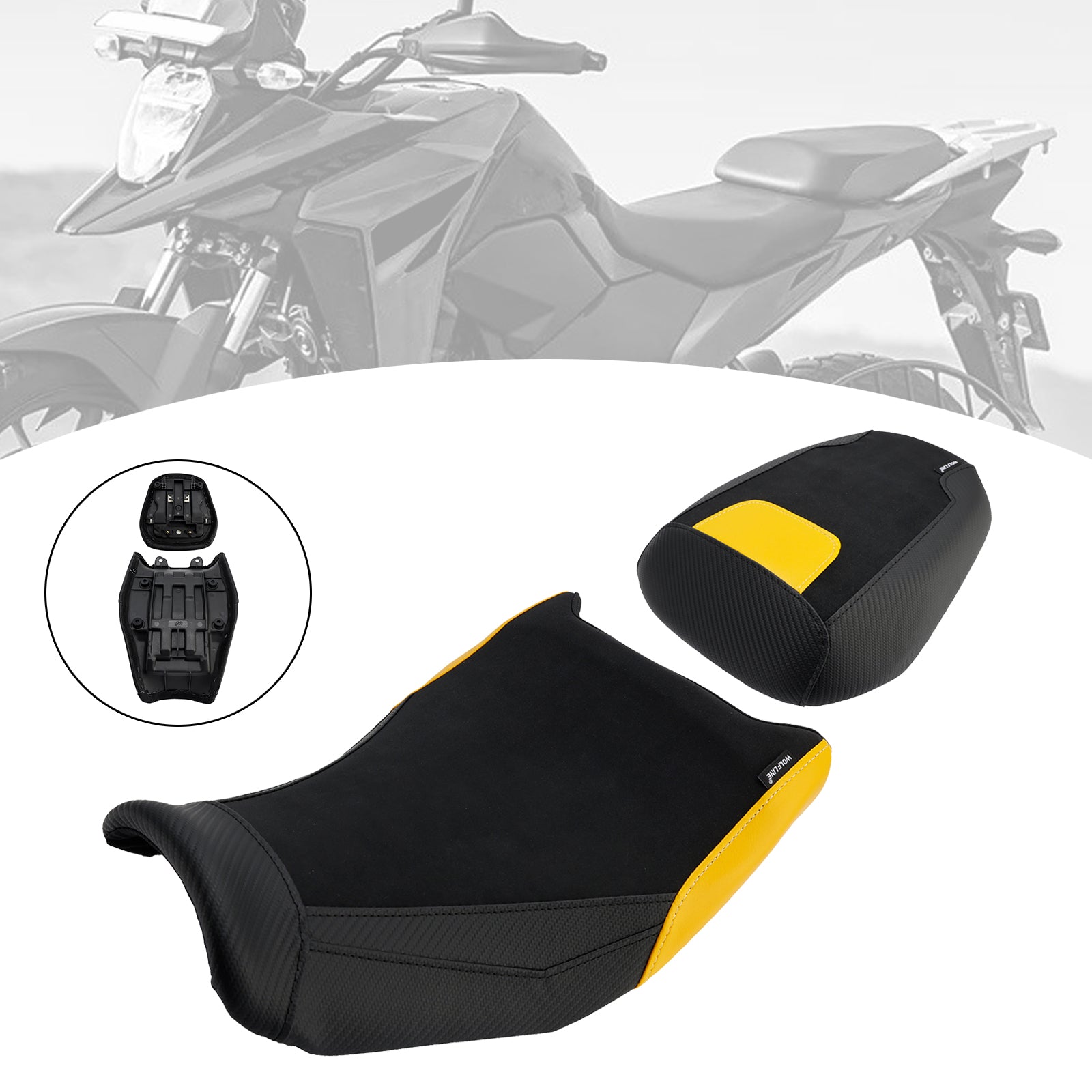 Driver&Passenger Seat Lower Cushion Yellow For Suzuki V-Strom250Sx 2024-2025