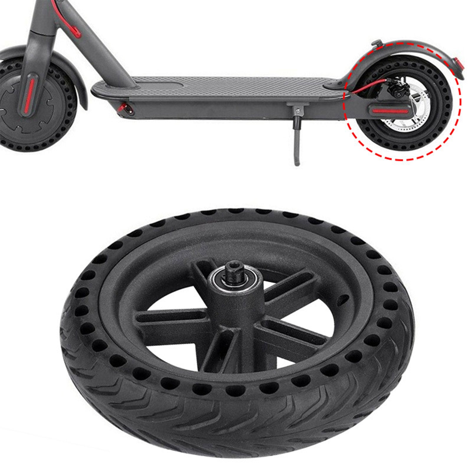 8.5" honingraat runflat band achterwiel + naaf + schijfremschijf voor M365/1S/LITE