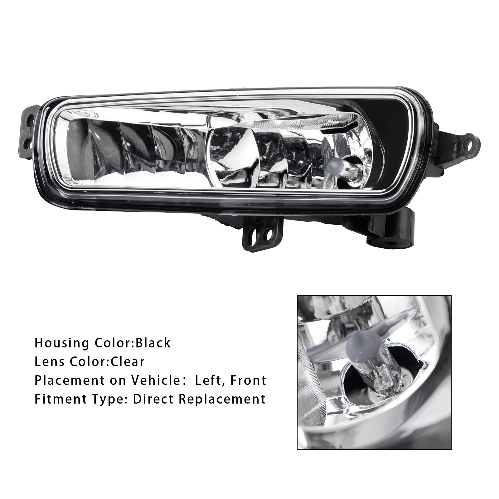 1 Uds. Lámparas de luz antiniebla delantera izquierda con bombillas para Ford Transit Custom 2014-2023